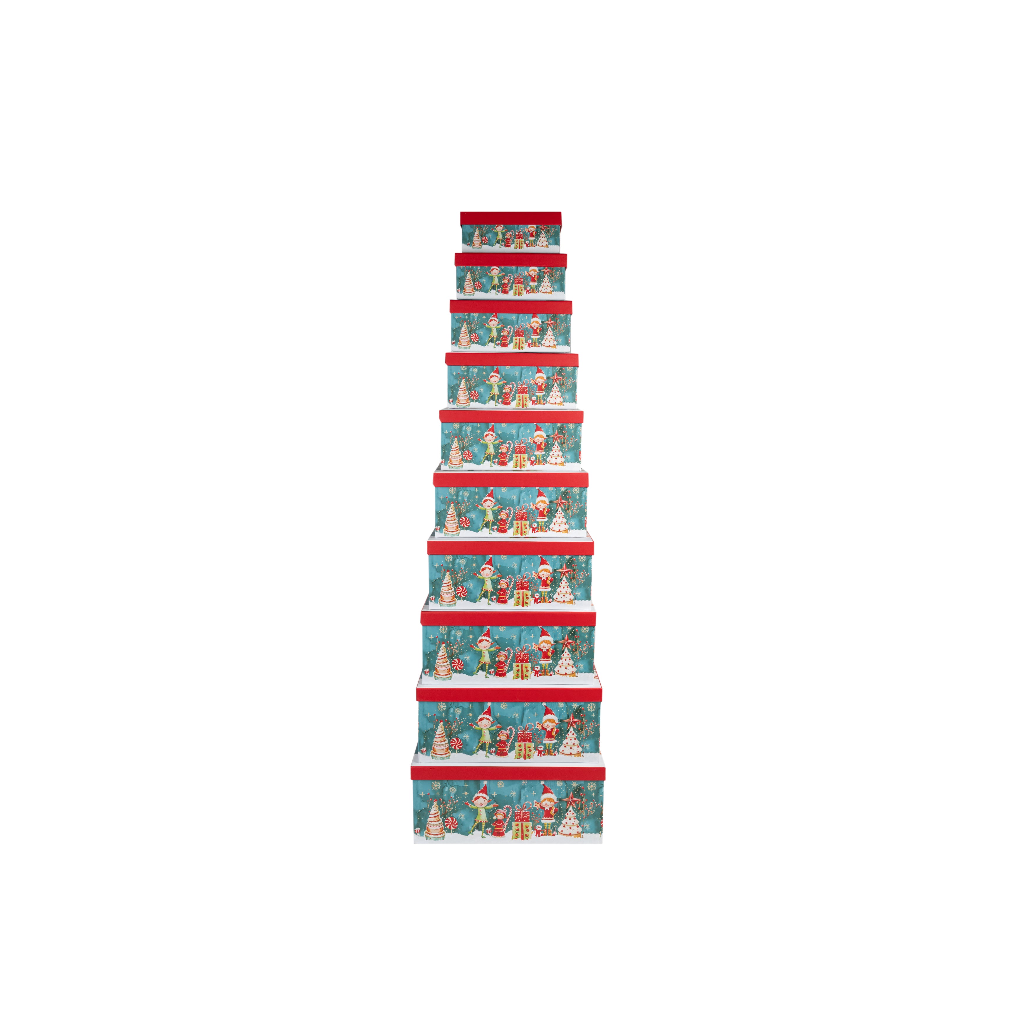 10-teiliges Boxen-Set Weihnachten Rechteckig