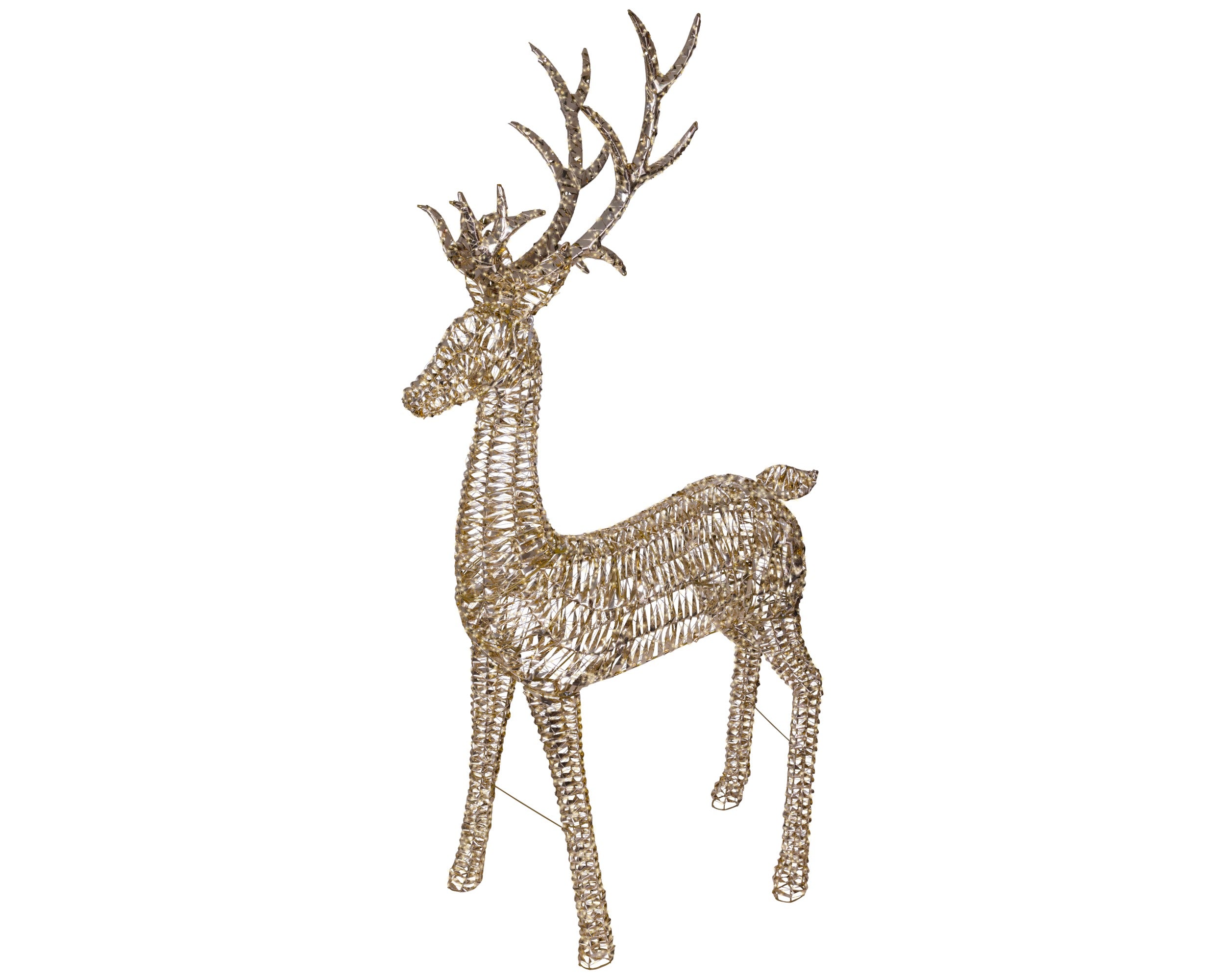 LED Rentier Weihnachtszauber outdoor groß, Farbe Gold, Größe 43 x 110 x 270 cm