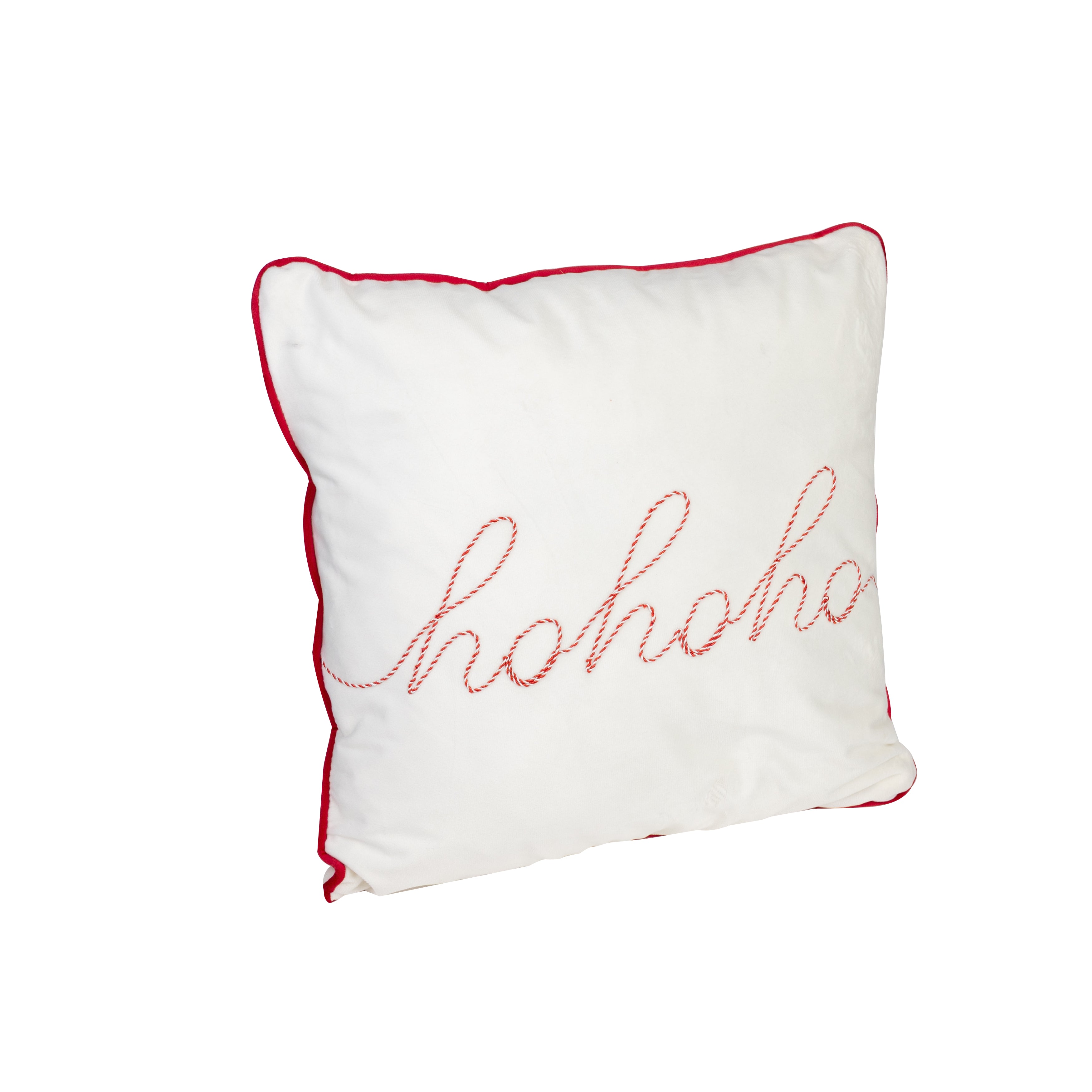 Weihnachts-Dekokissen „hohoho" (Weiß)