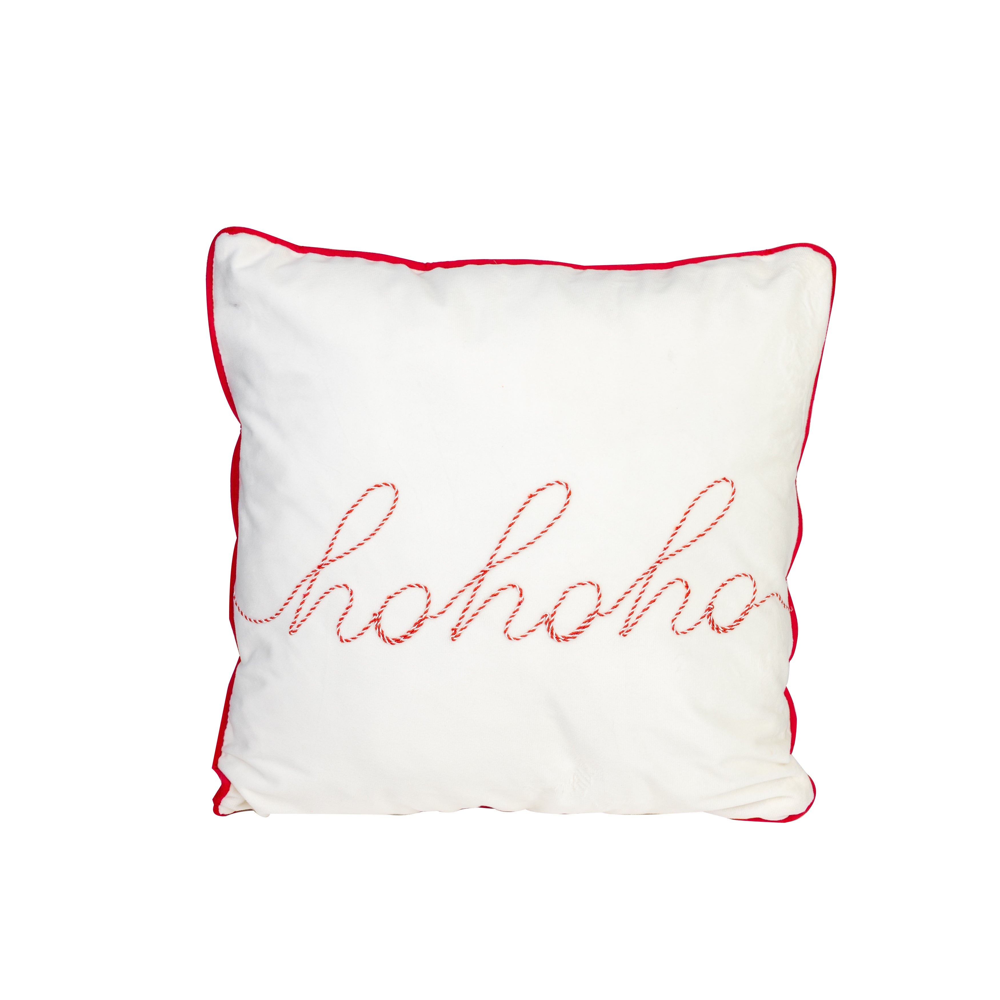 Weihnachts-Dekokissen „hohoho" (Weiß)