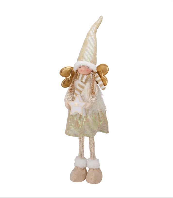 LED Weihnachtsengel „Shining Star“, in Gold-Tönen und einer Größe von 67 cm