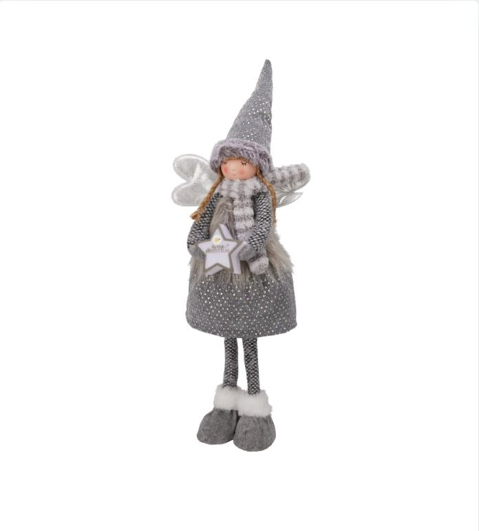 LED Weihnachtsengel „Silver Glow“, in Silber-Tönen und einer Größe von 67 cm