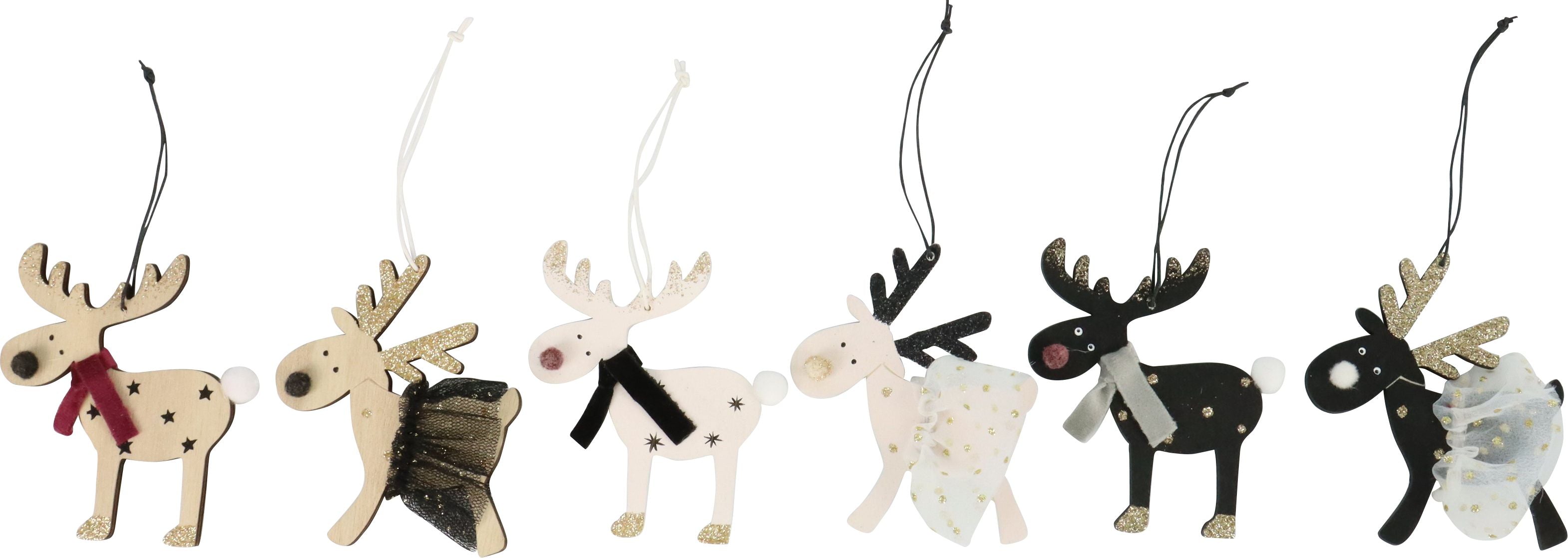 Festliche Rentier Anhänger – 6er Set