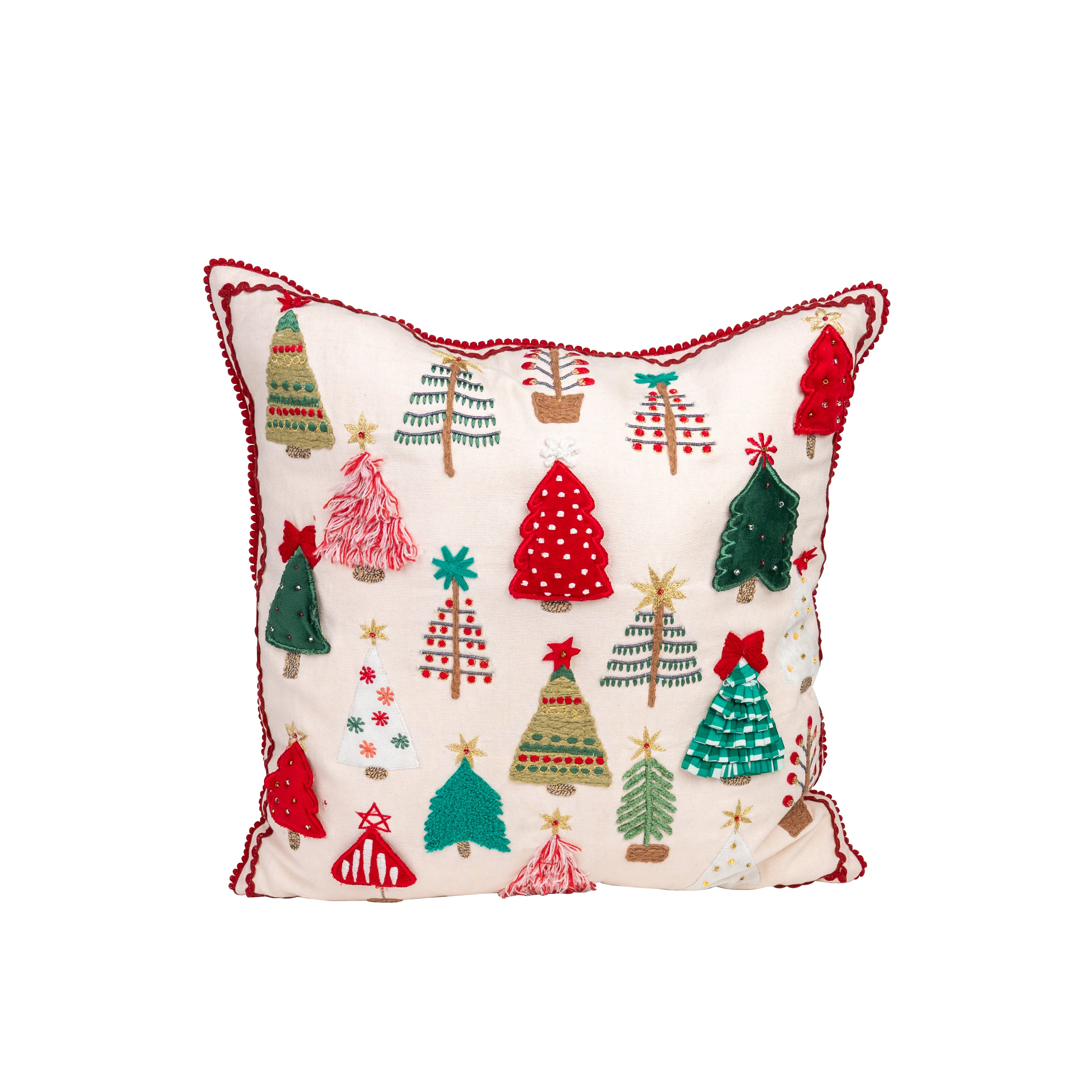 Weihnachts-Dekokissen "Tannenbaum" (Weiß)