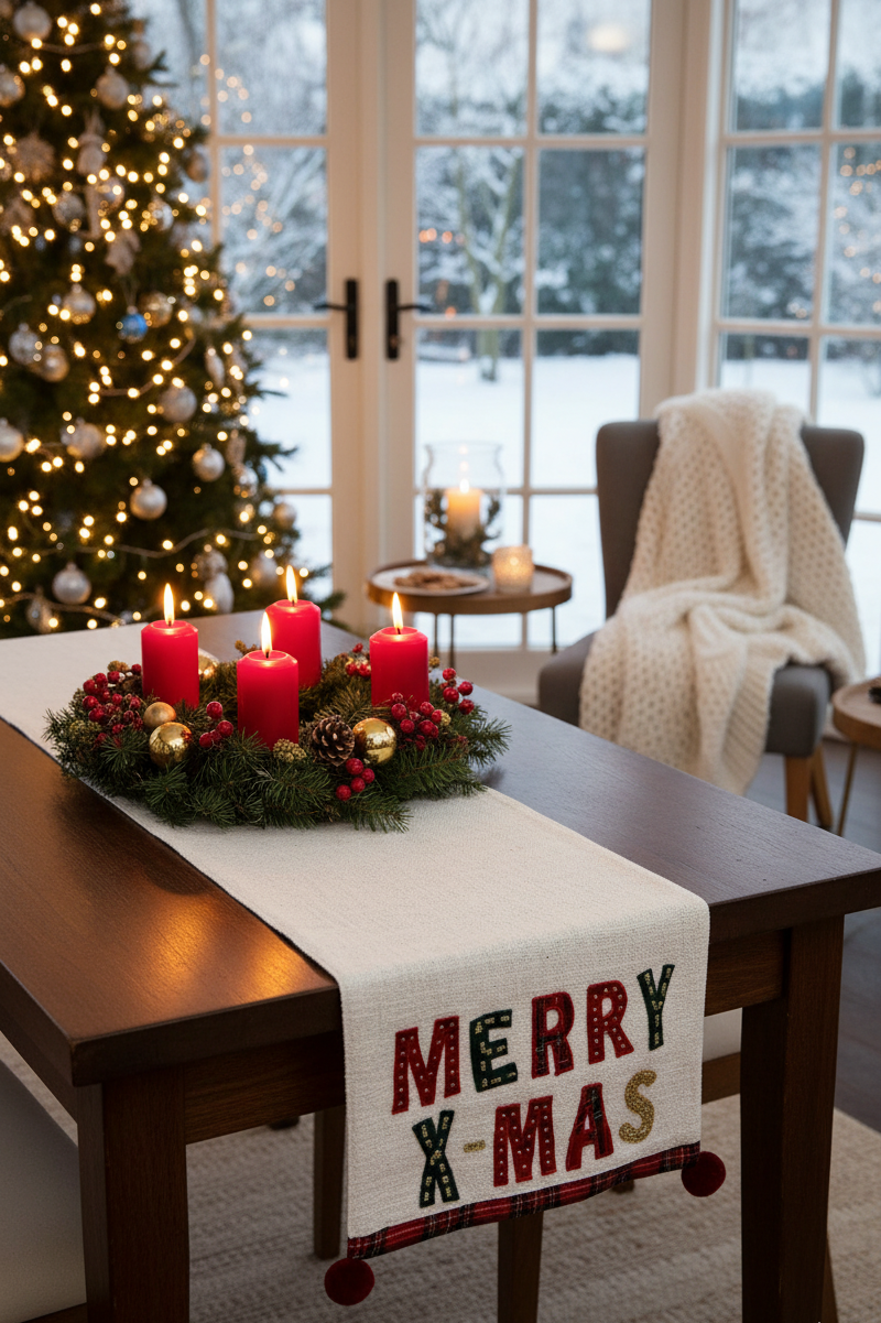 Merry X-Mas Tischläufer – 45×150 cm