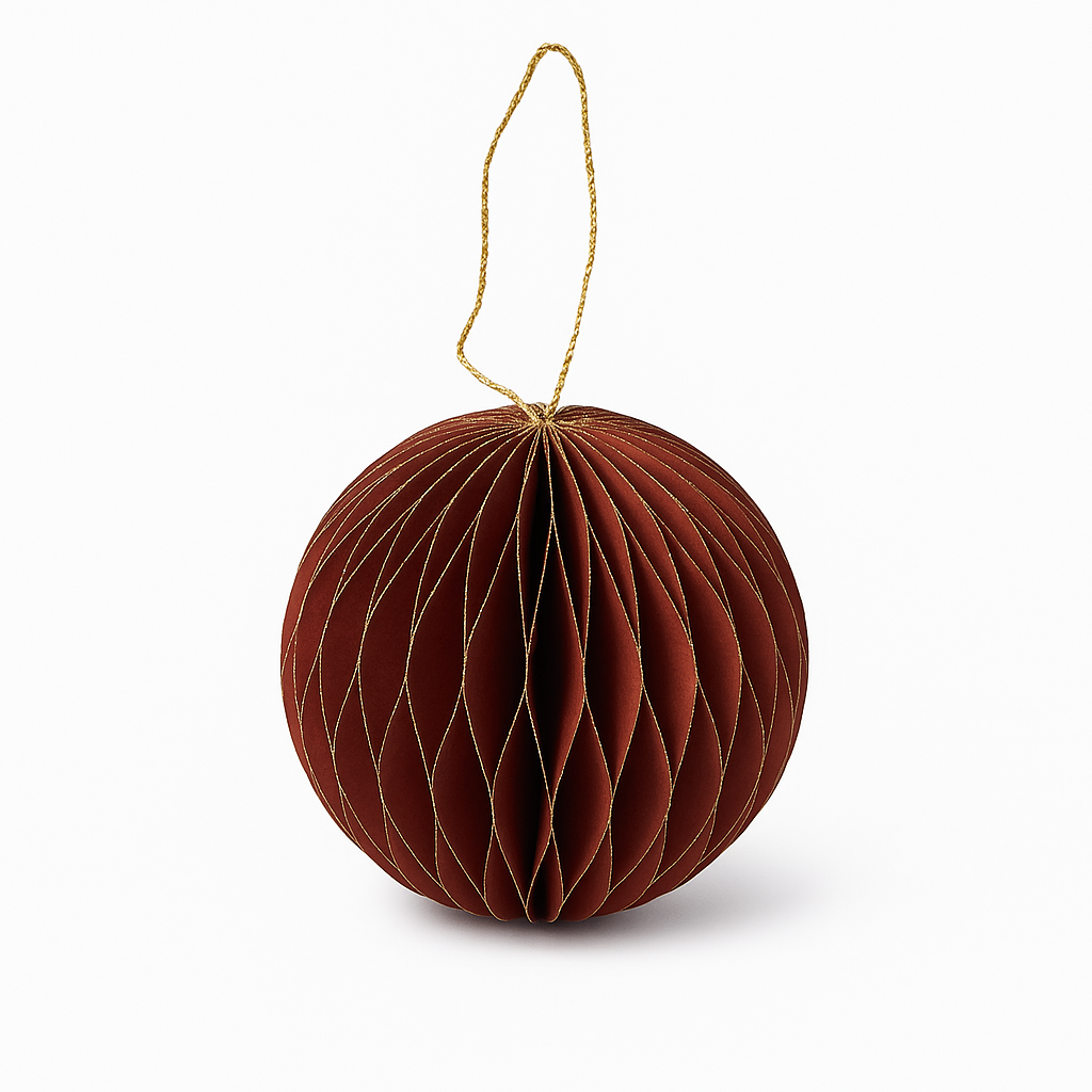 Wabenpapier-Kugeln mit Goldrand 12er-Set (10cm)