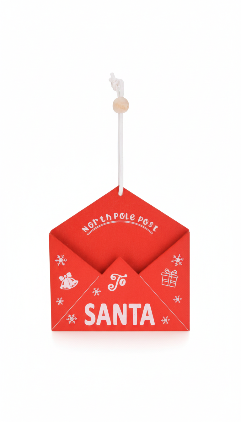 Brief-Baumschmuck „To Santa“ – Rot