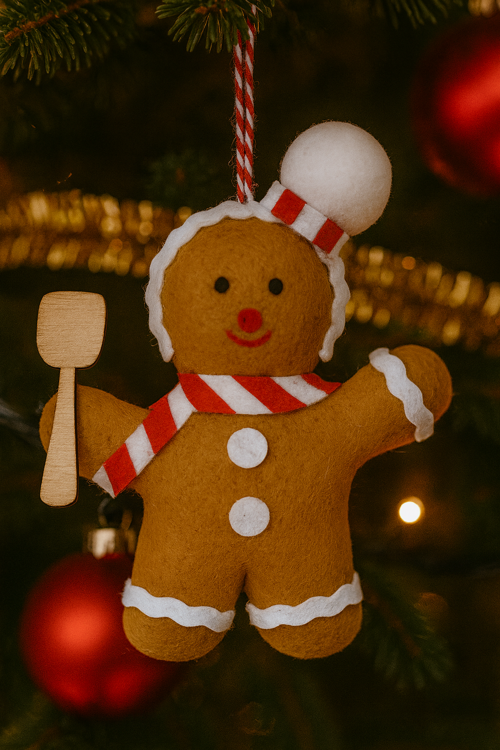 Gingerbreadman Anhänger – 4er Set Stoff (10cm)
