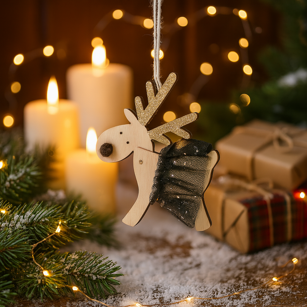 Festliche Rentier Anhänger – 6er Set
