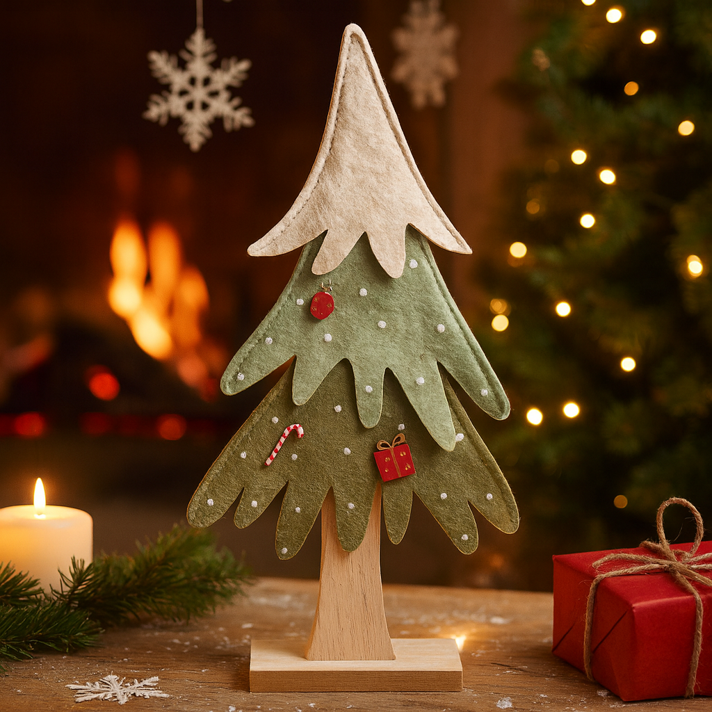 Filz-Tannenbaum Winterzauber grün (27 cm)