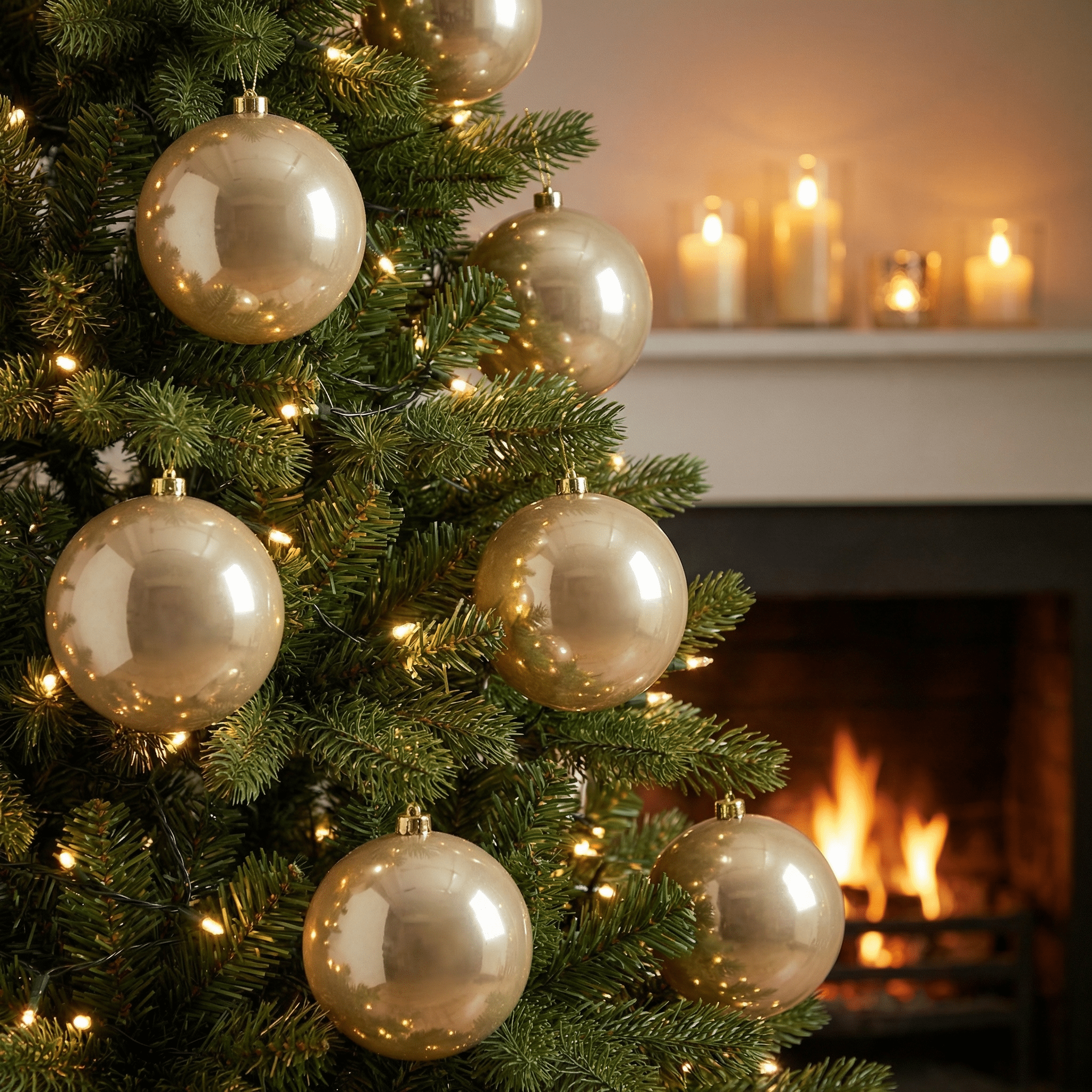 Champagner Weihnachtskugel Glanz Ø 20 cm