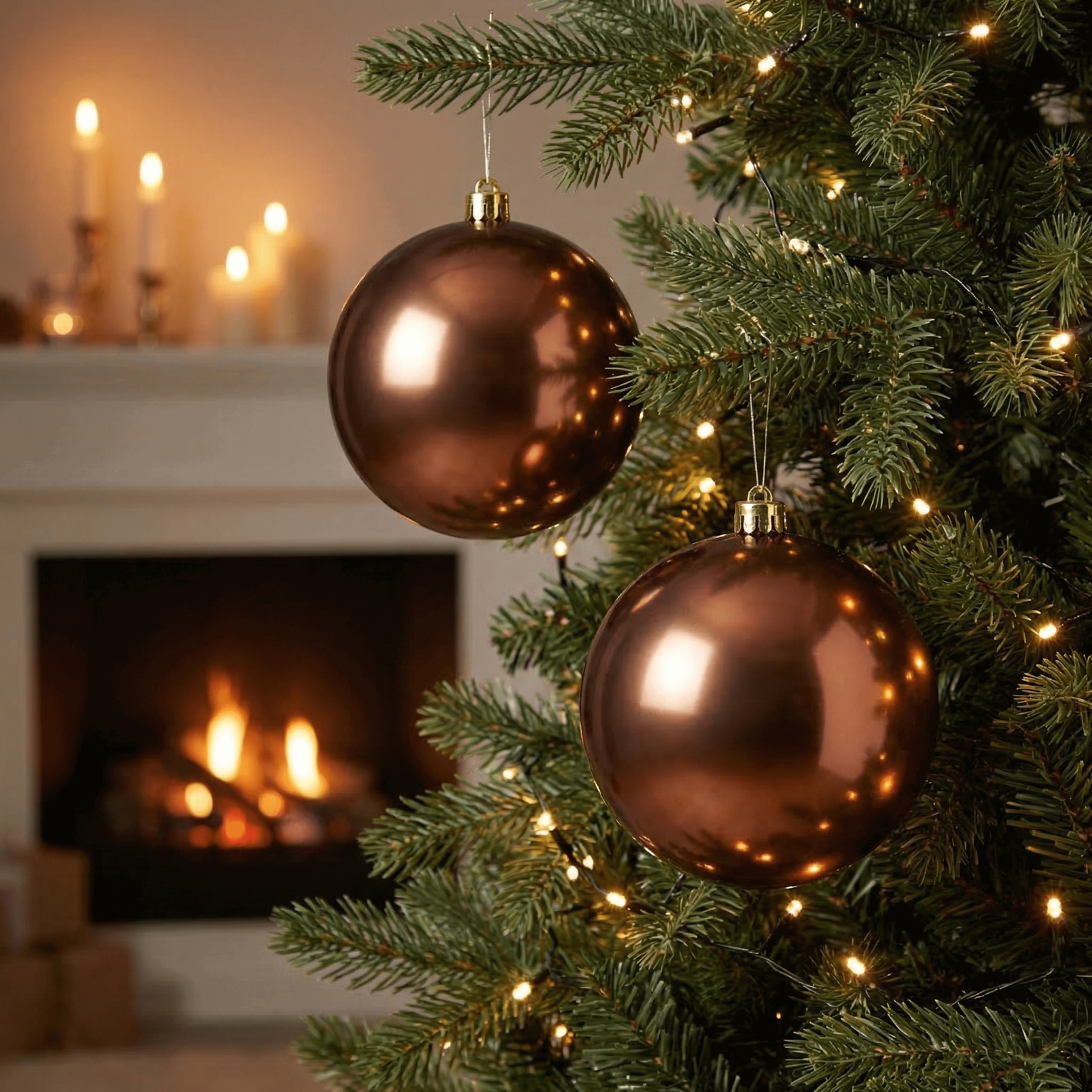 Glanz Espresso Weihnachtskugel Ø 14 cm