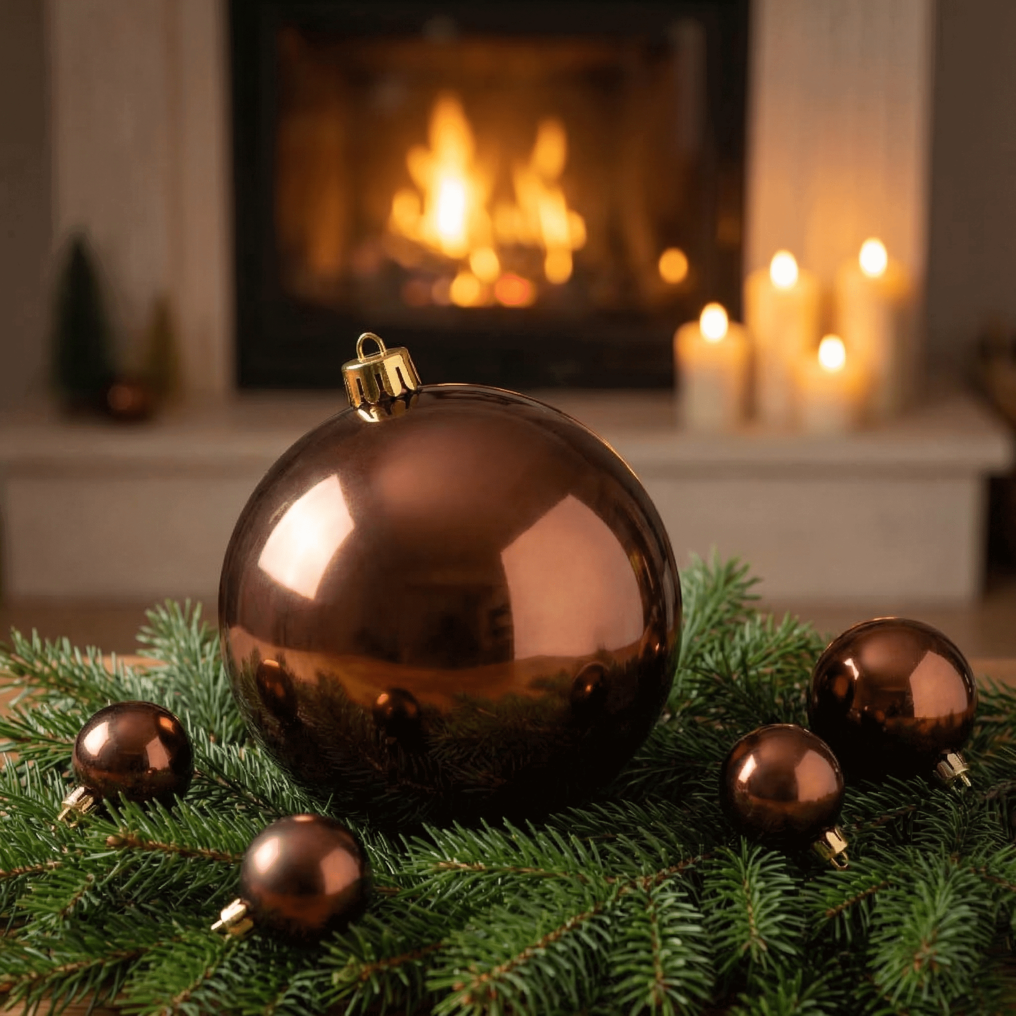 Weihnachtskugeln Glanz Espresso 20 cm