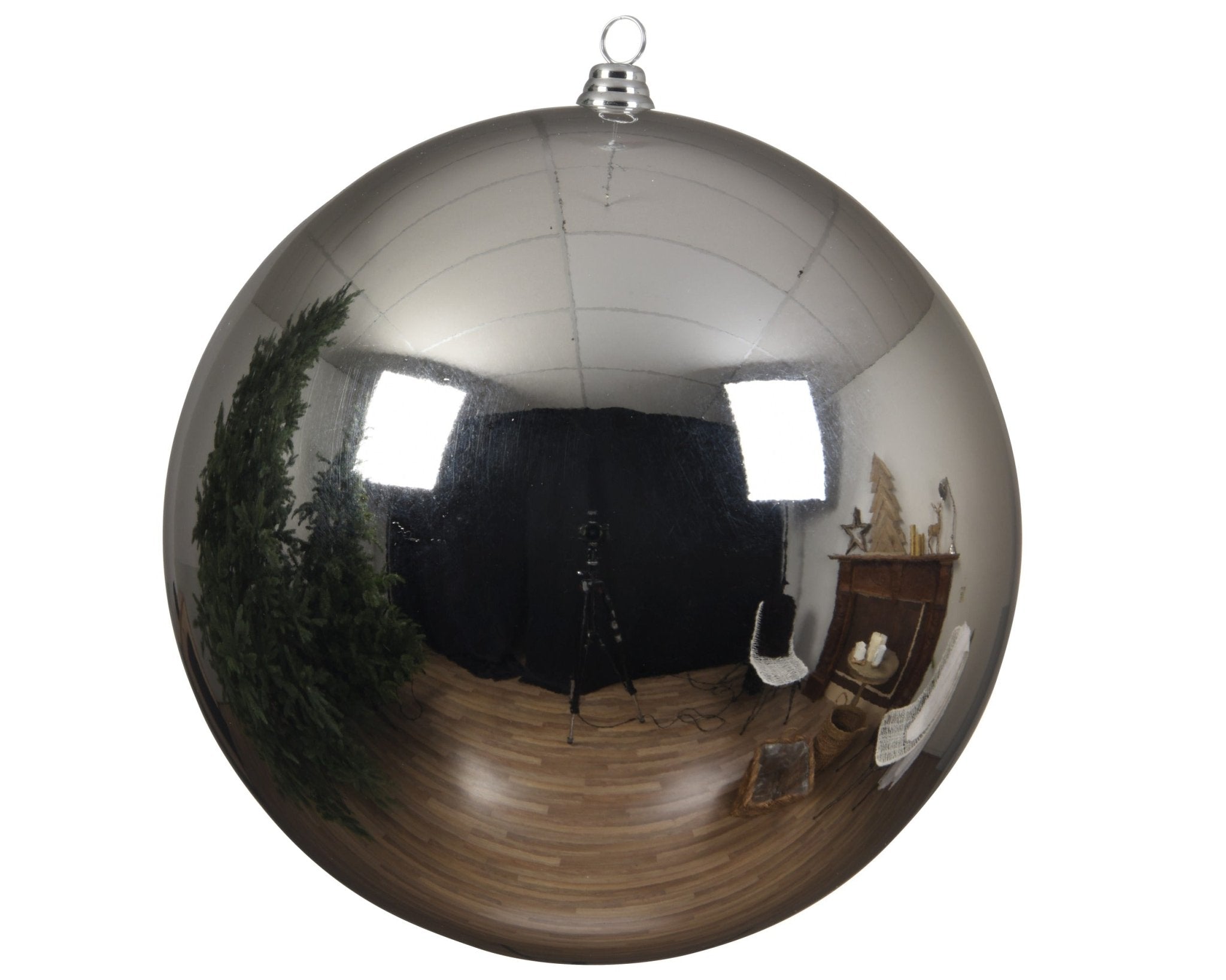 Christbaumkugel Glanz silber (Ø 25 cm) - Amiras Zauber