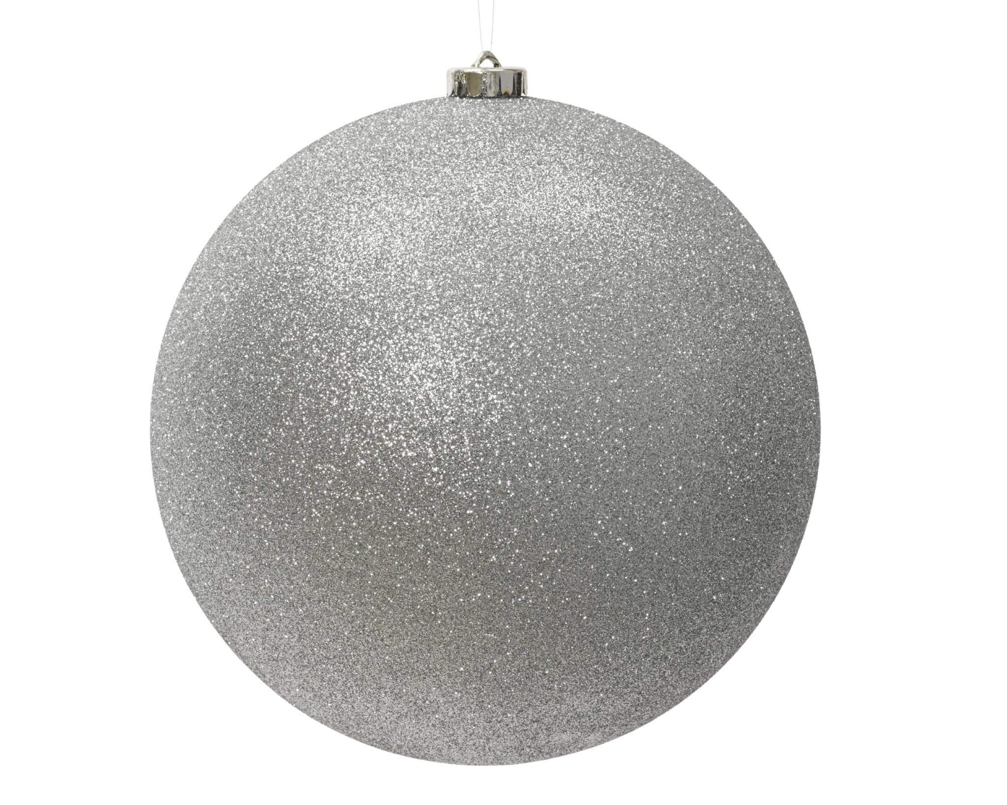 Christbaumkugel Glitzer Silber (Ø 20 cm) - Amiras Zauber