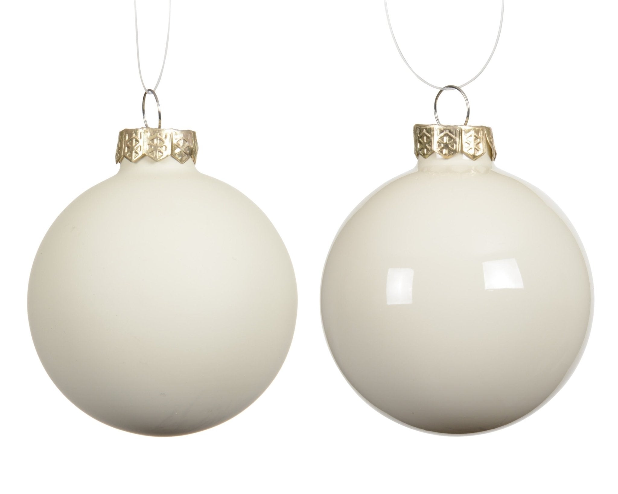 Christbaumkugel Mix wollweiss matt/glanz 8tlg. (Ø 7 cm) - Amiras Zauber