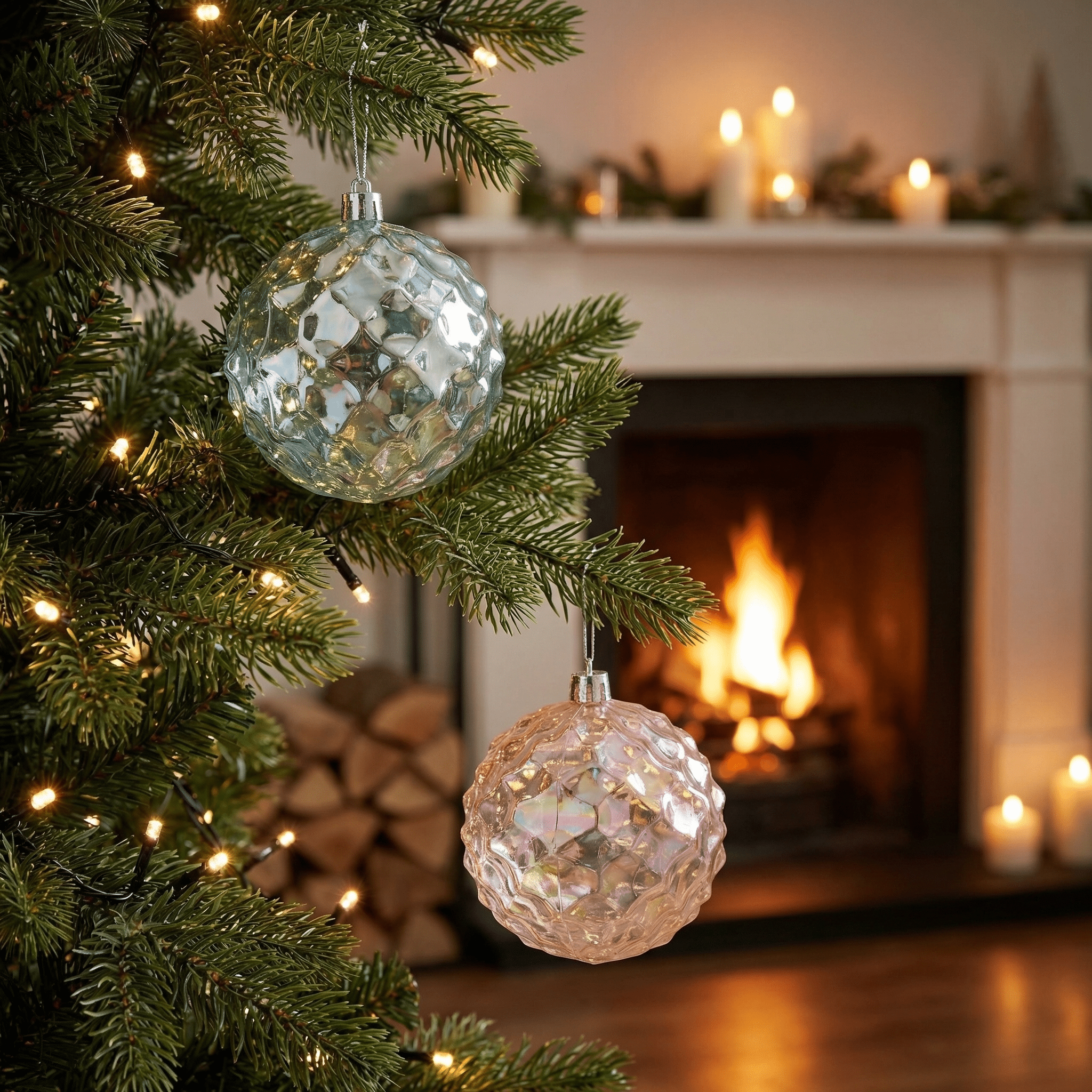 Weihnachtskugeln Perlmutschimmer im Set 12-tlg.- Ø 8 cm – Amiras Zauber