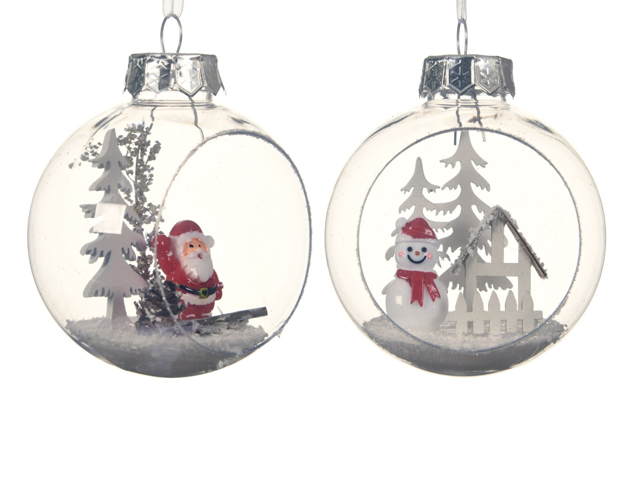 Christbaumkugel „Winterzeit“ 2er - Set (8 cm) - Amiras Zauber