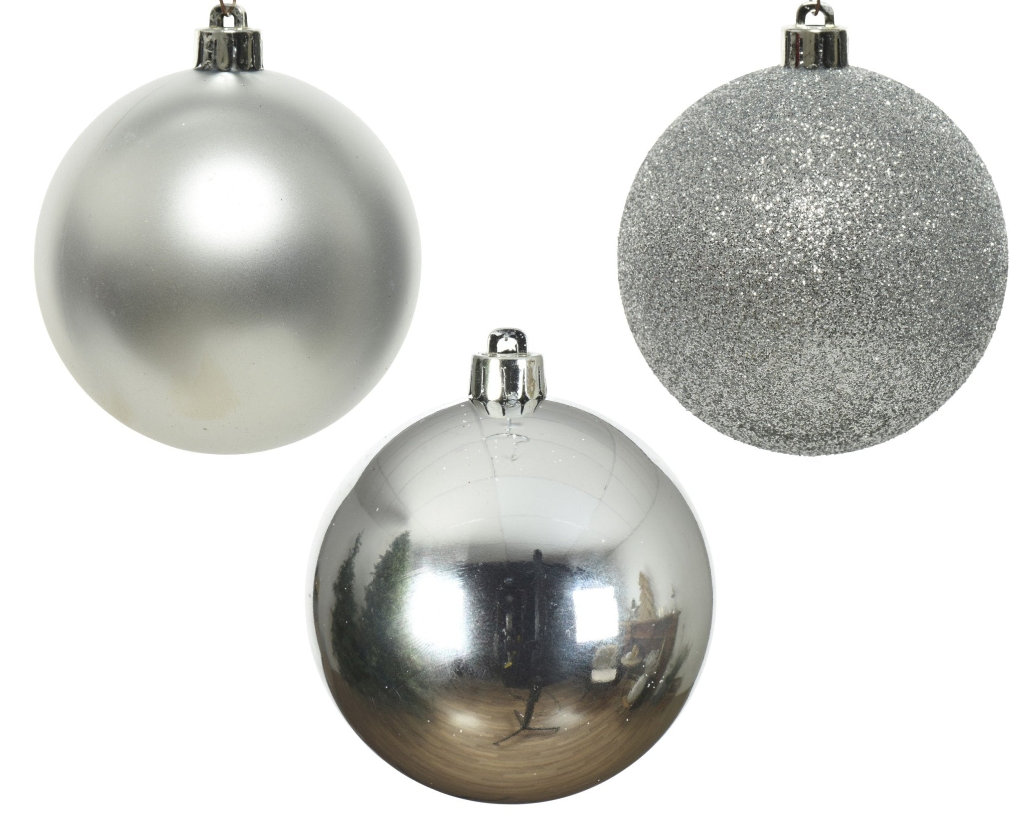 Christbaumkugeln Silber Mix 34tlg. (8 cm) - Amiras Zauber