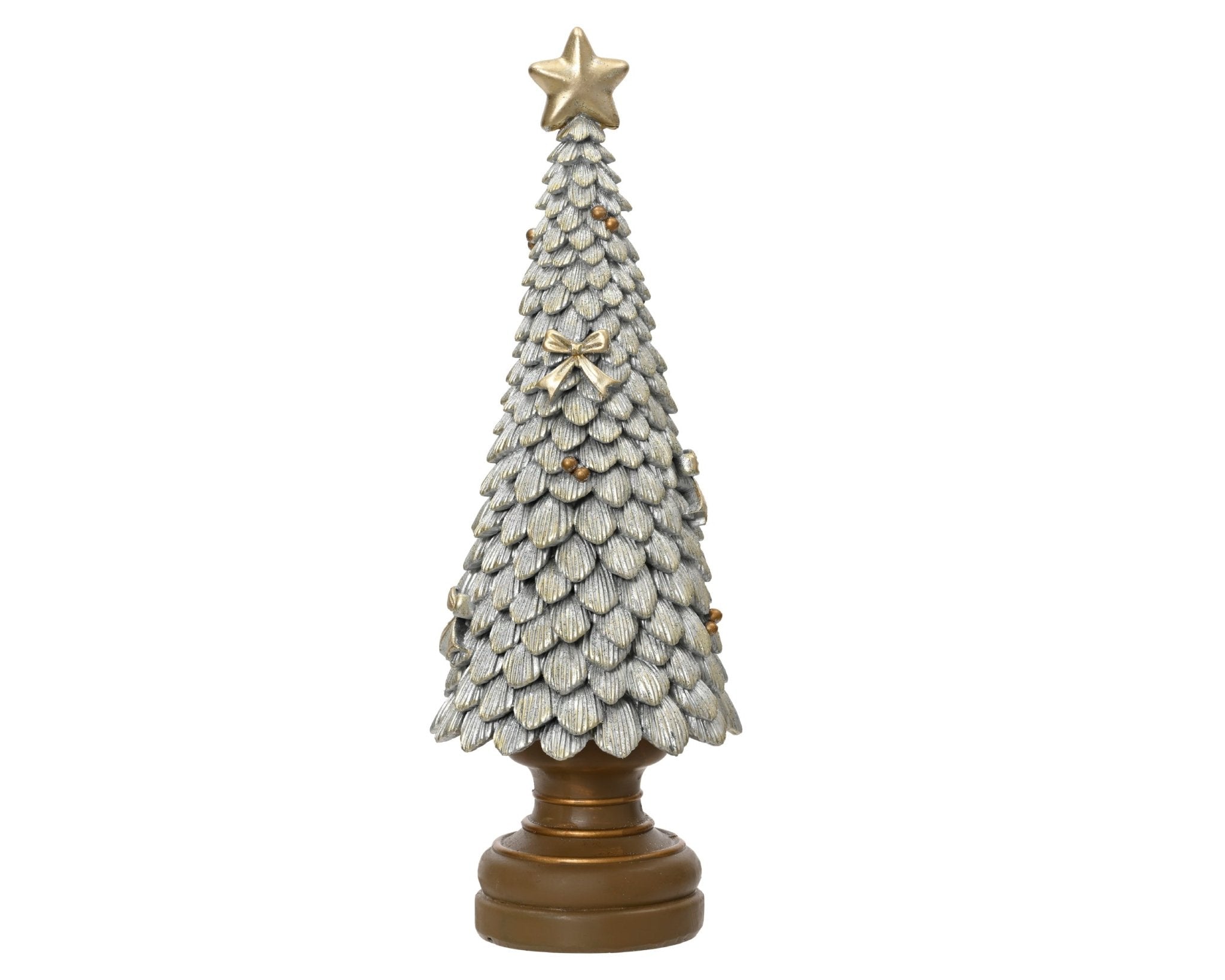 Deko - Weihnachtsbaum silber groß (12 x 12 x 36 cm) - Amiras Zauber