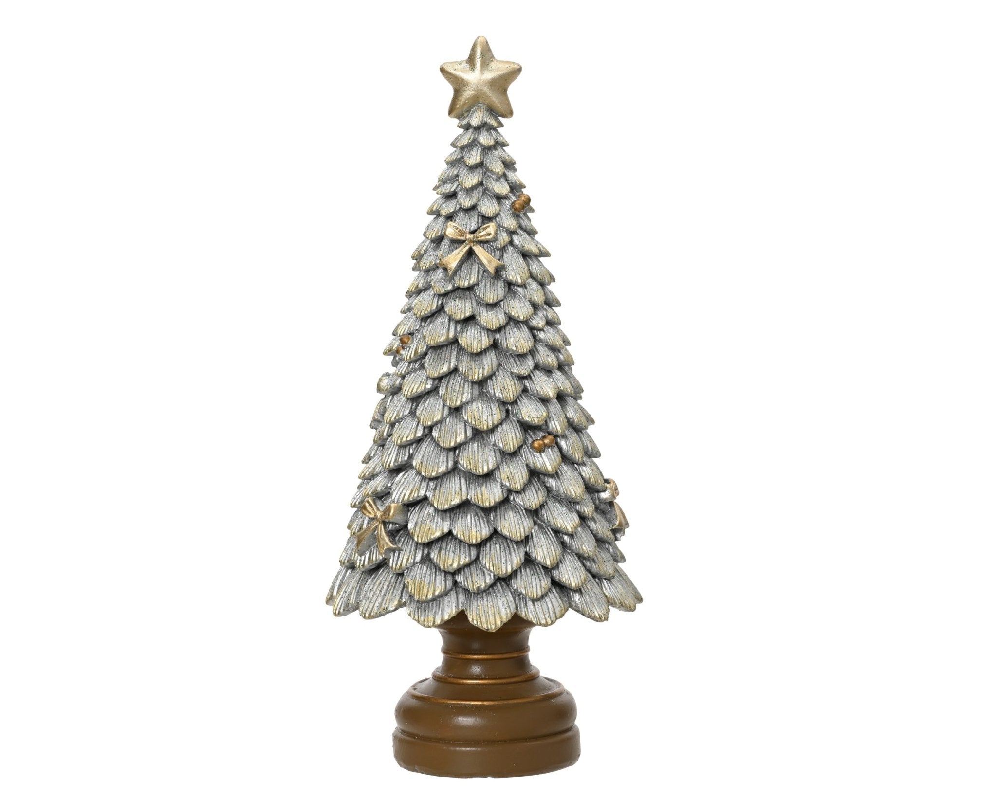 Deko - Weihnachtsbaum silber klein (10 x 10 x 23 cm) - Amiras Zauber