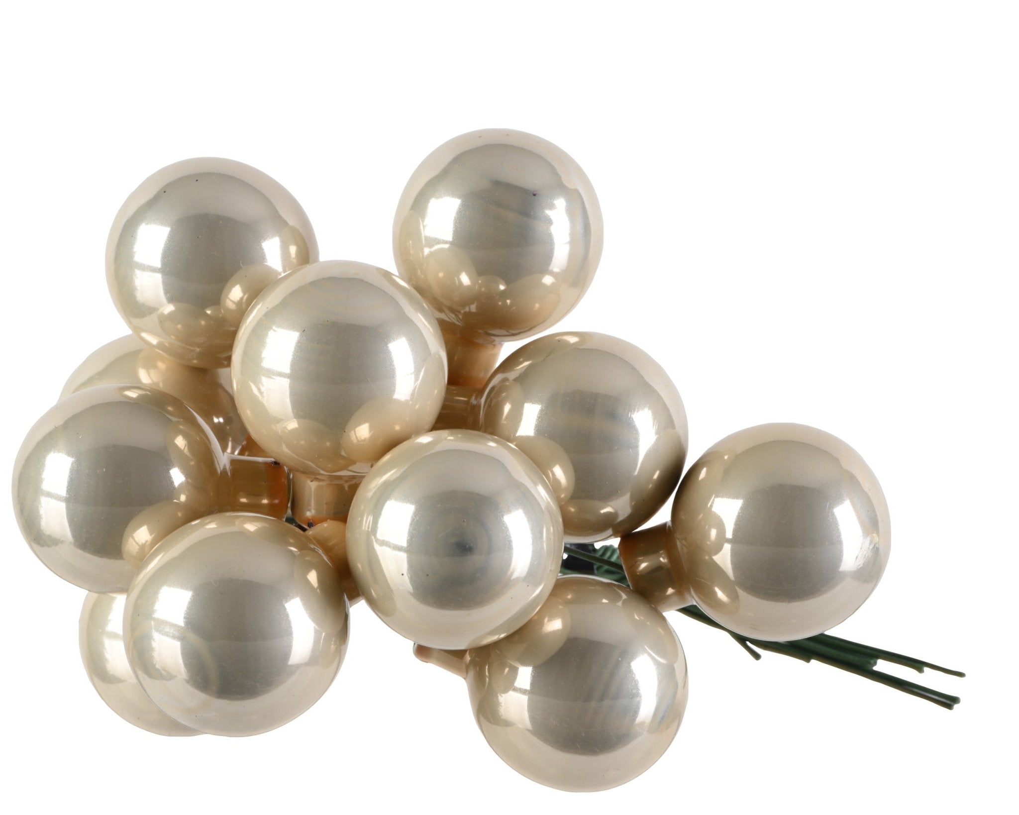 Glasdeko - Kugeln Champagner – 12er Set (2,5 cm) - Amiras Zauber