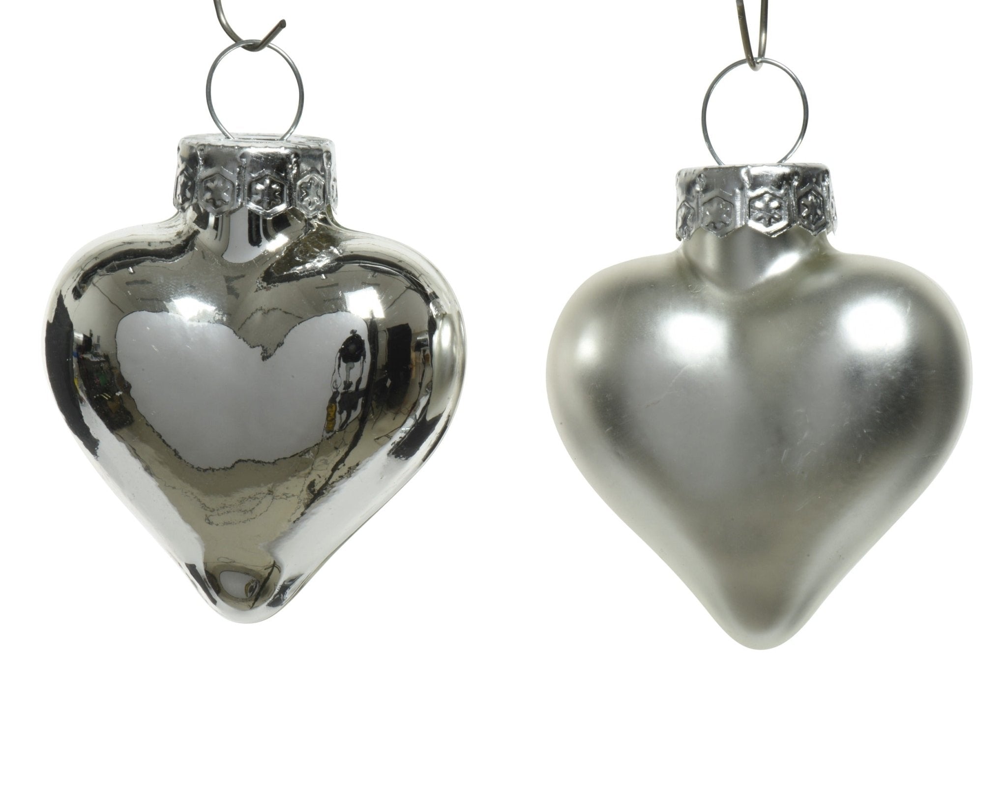 Herzanhänger "Christmas Love" silber matt/glänzend 12tlg. (Ø 4,5 cm) - Amiras Zauber