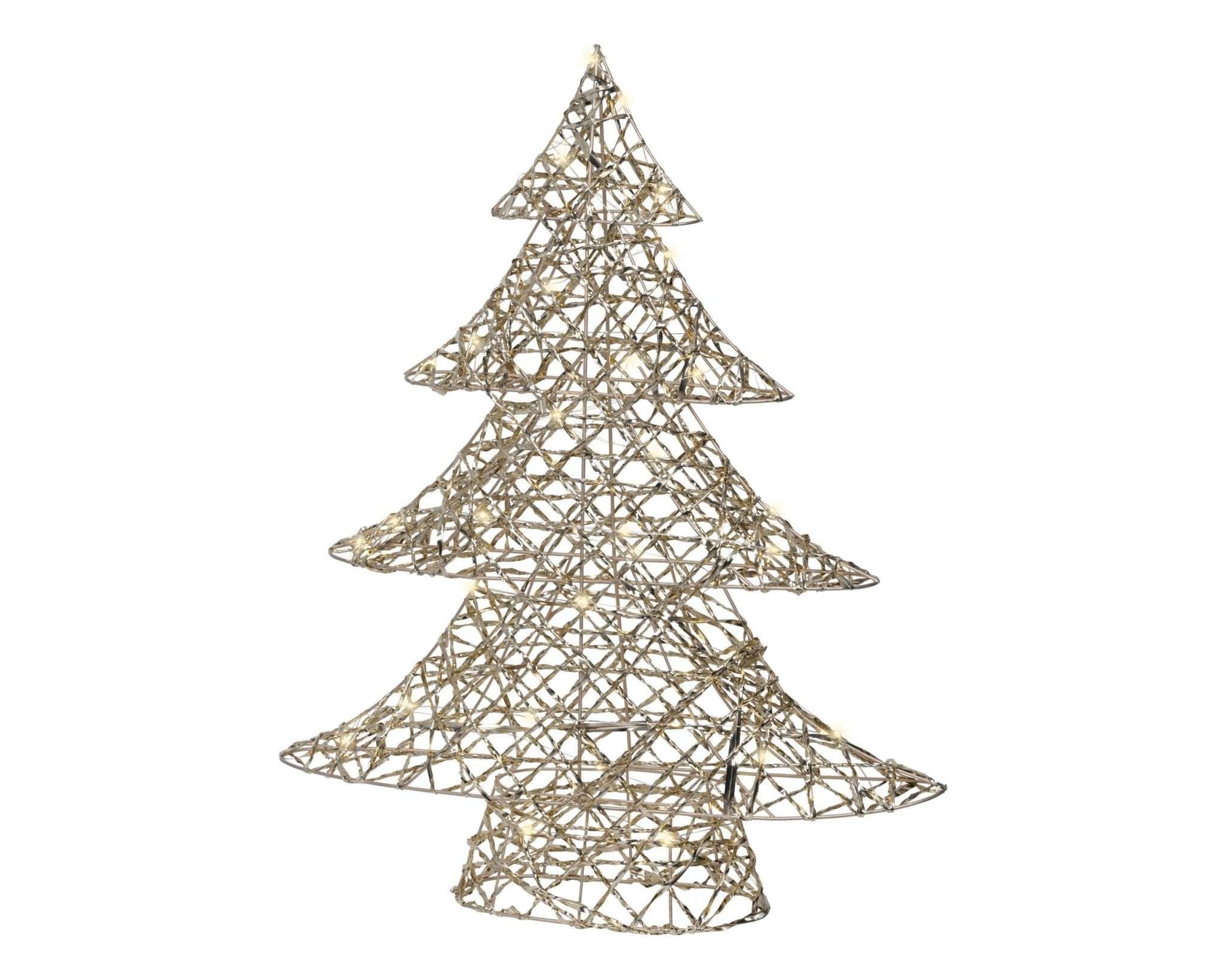 LED Festtagsfreude „Goldene Tanne“ groß (11 x 48 x 60 cm) - Amiras Zauber