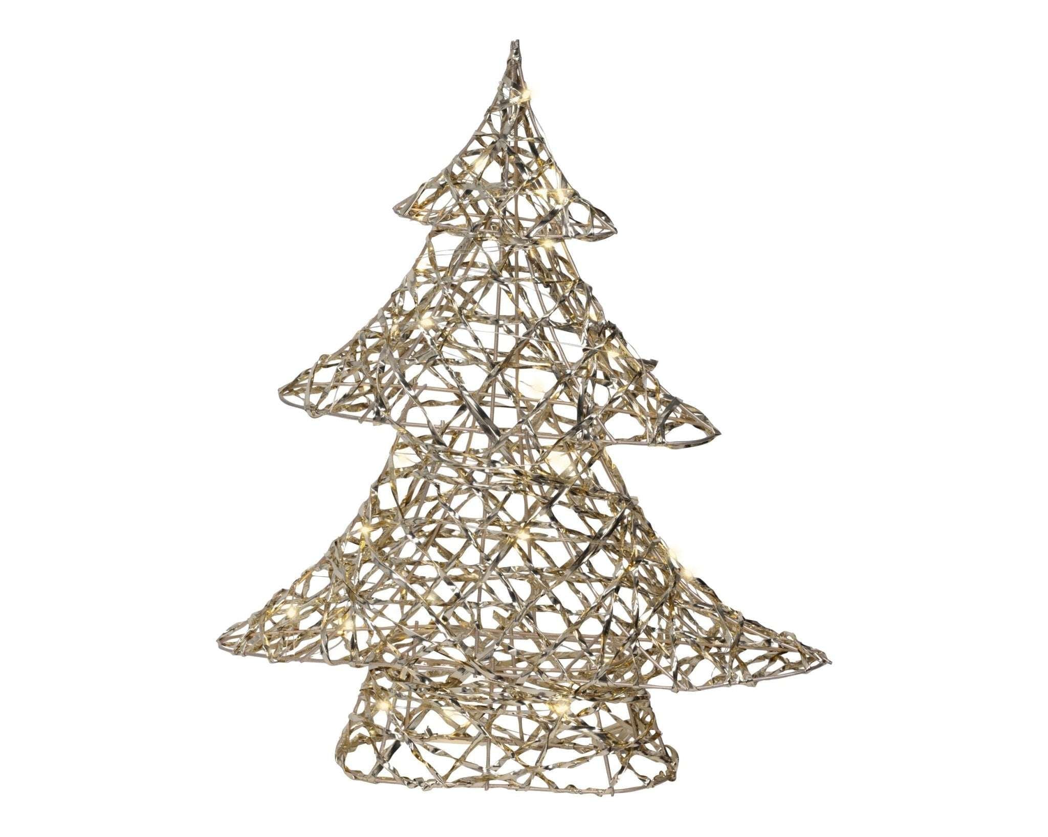 LED Festtagsfreude „Goldene Tanne“ klein (10 x 34 x 40 cm) - Amiras Zauber