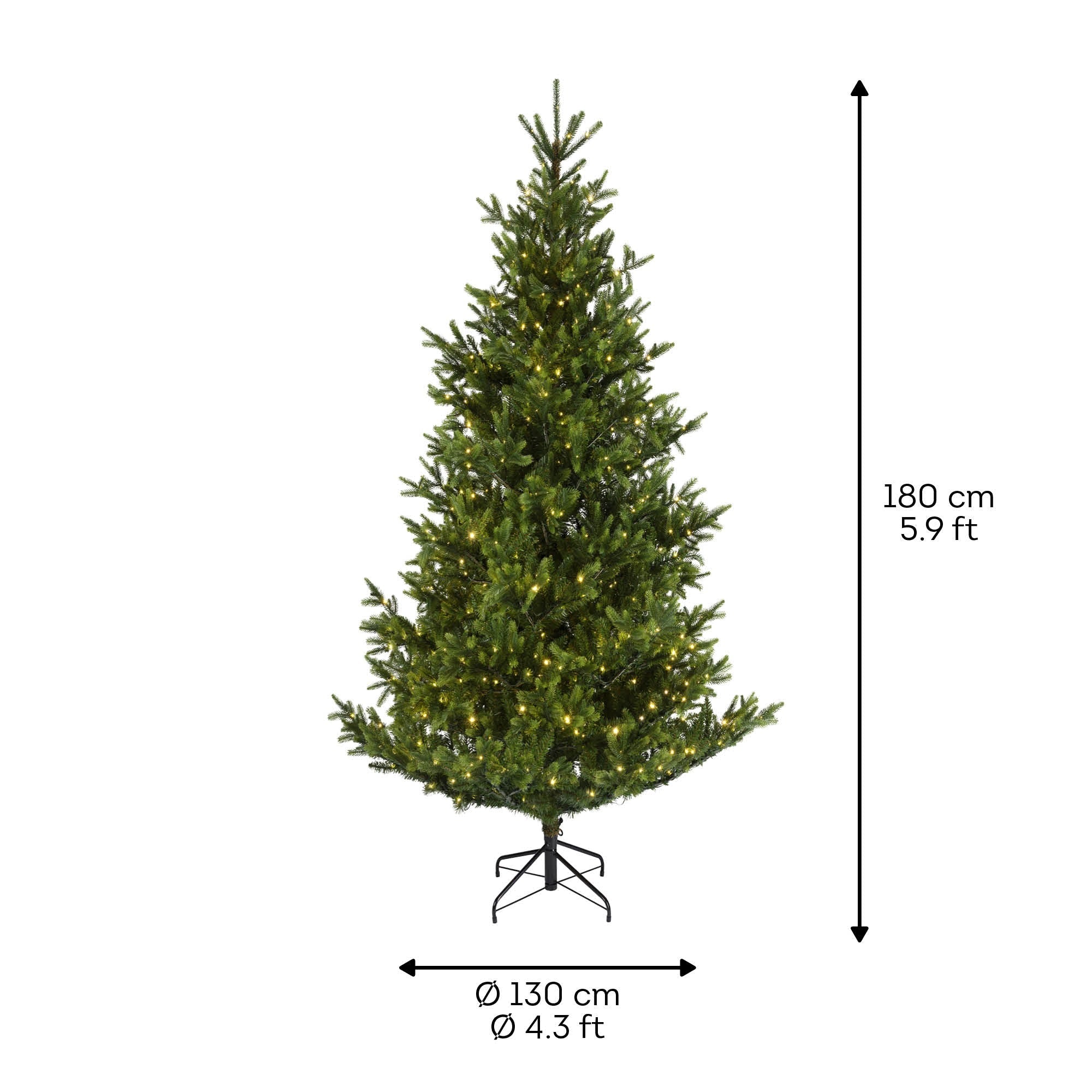 Premium Nordmann Tanne mit warmweißer Beleuchtung – 180 cm - Amiras Zauber