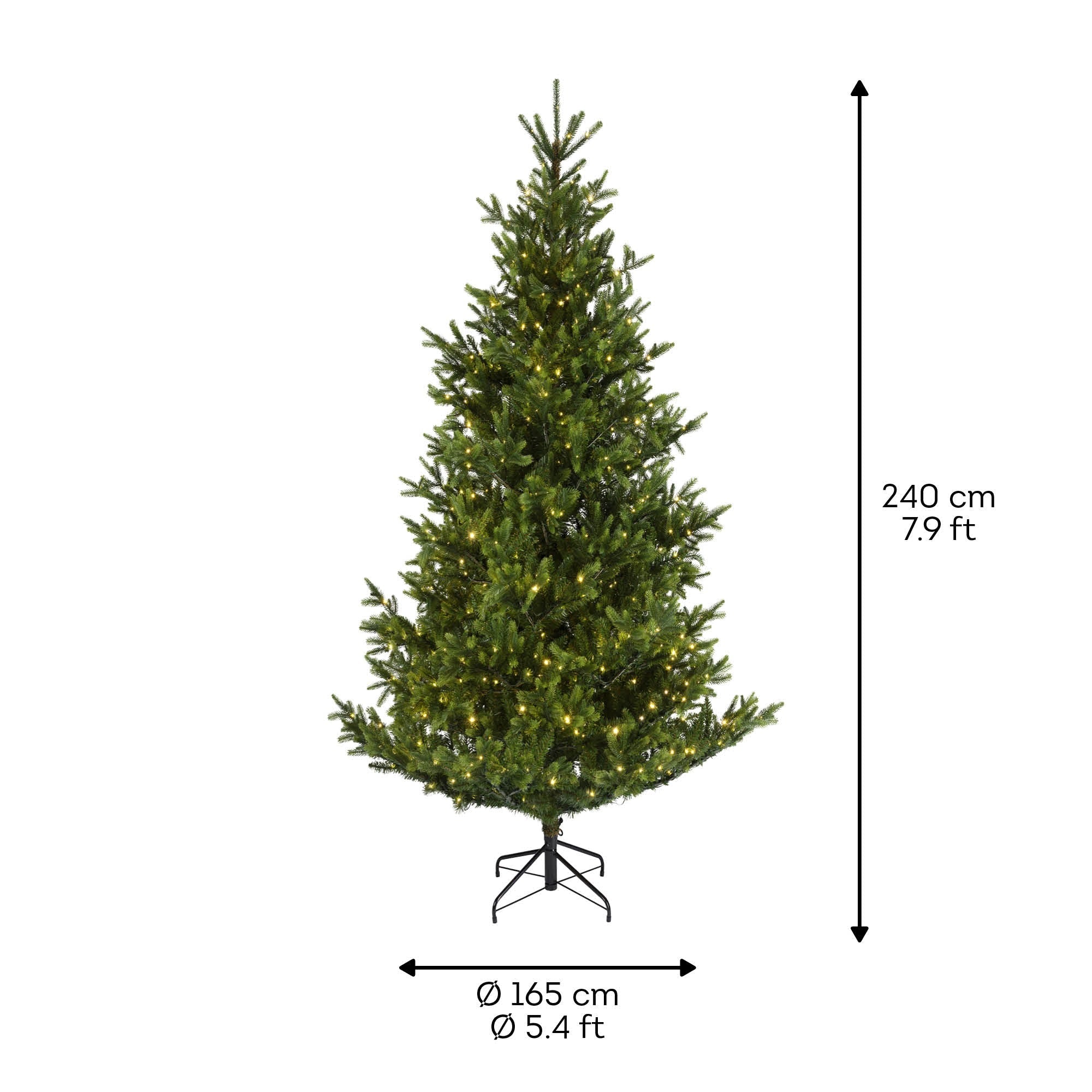 Premium Nordmann Tanne mit warmweißer Beleuchtung – 240 cm - Amiras Zauber