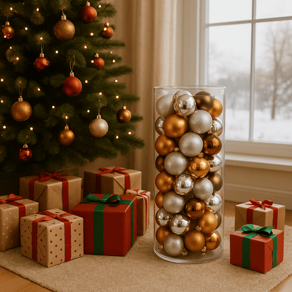[KI] 100 - teiliges Christbaumkugel - Set - Metallic - Amiras Zauber