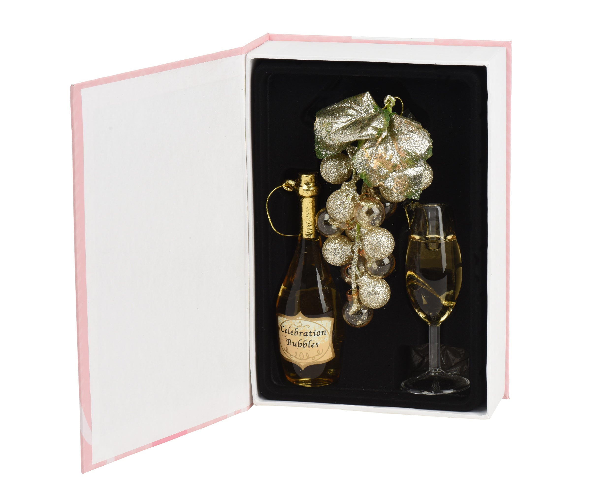Prosecco Glas-Baumschmuck–Geschenk-Edition 4tlg.