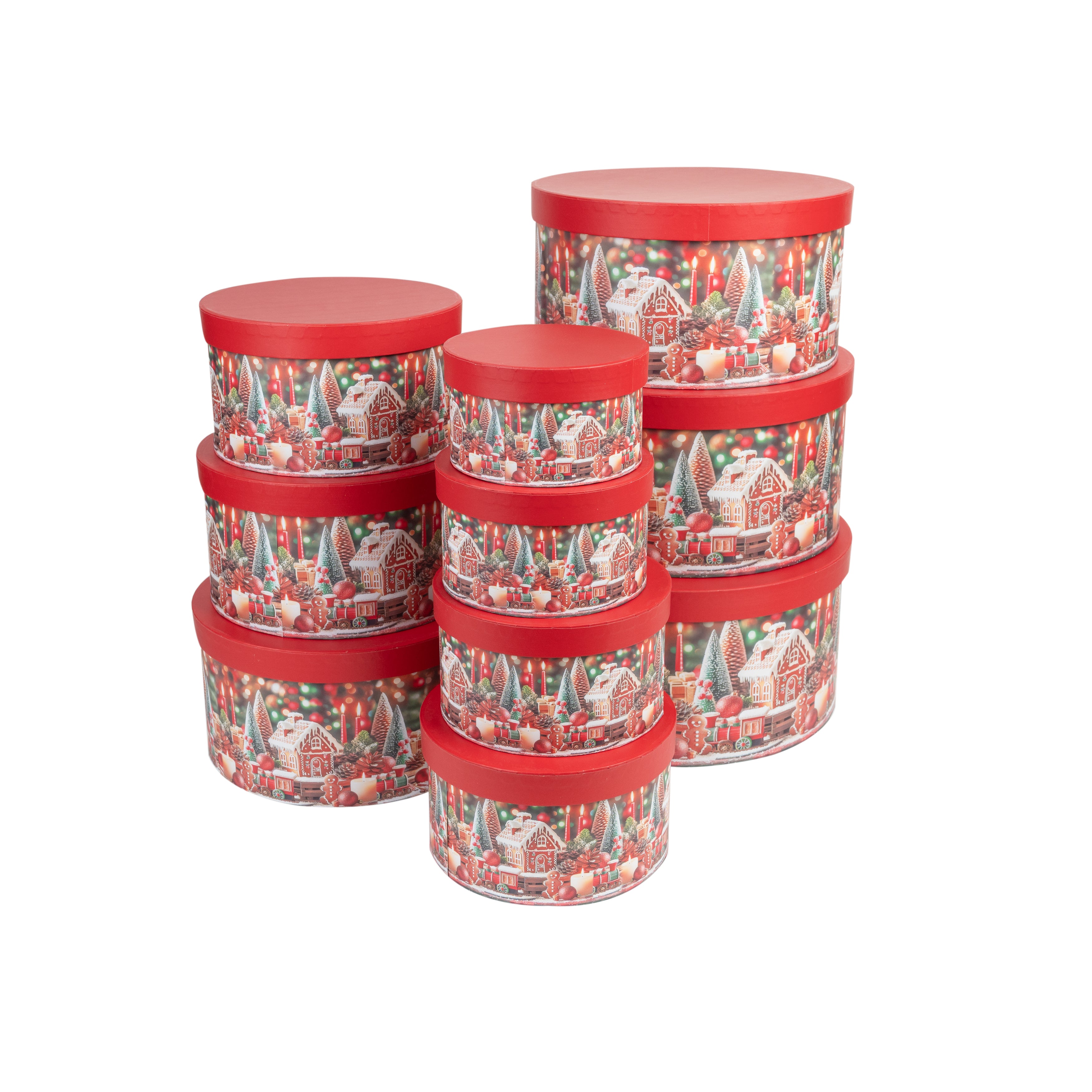 10-teiliges Boxen-Set Weihnachten Rund