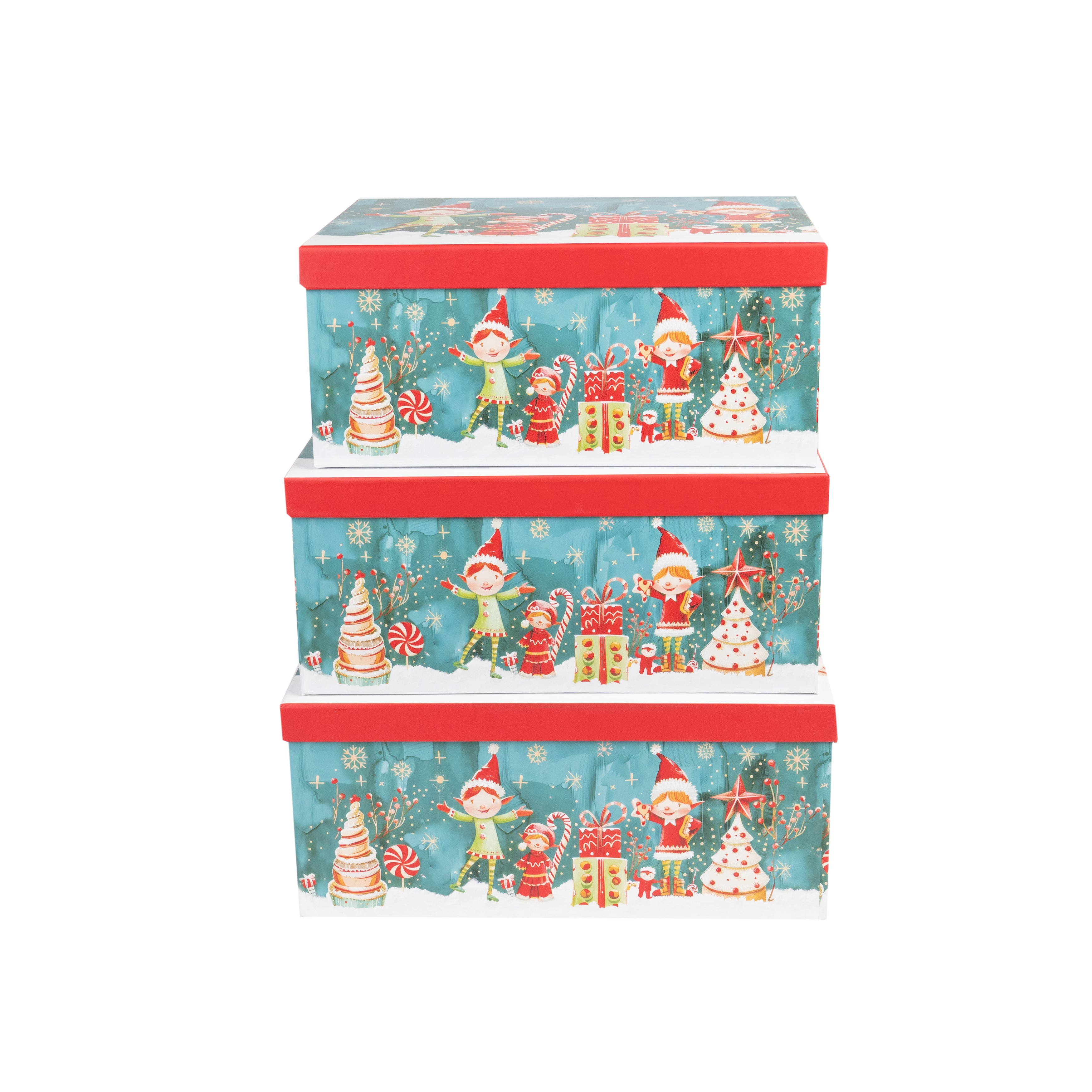 10-teiliges Boxen-Set Weihnachten Rechteckig