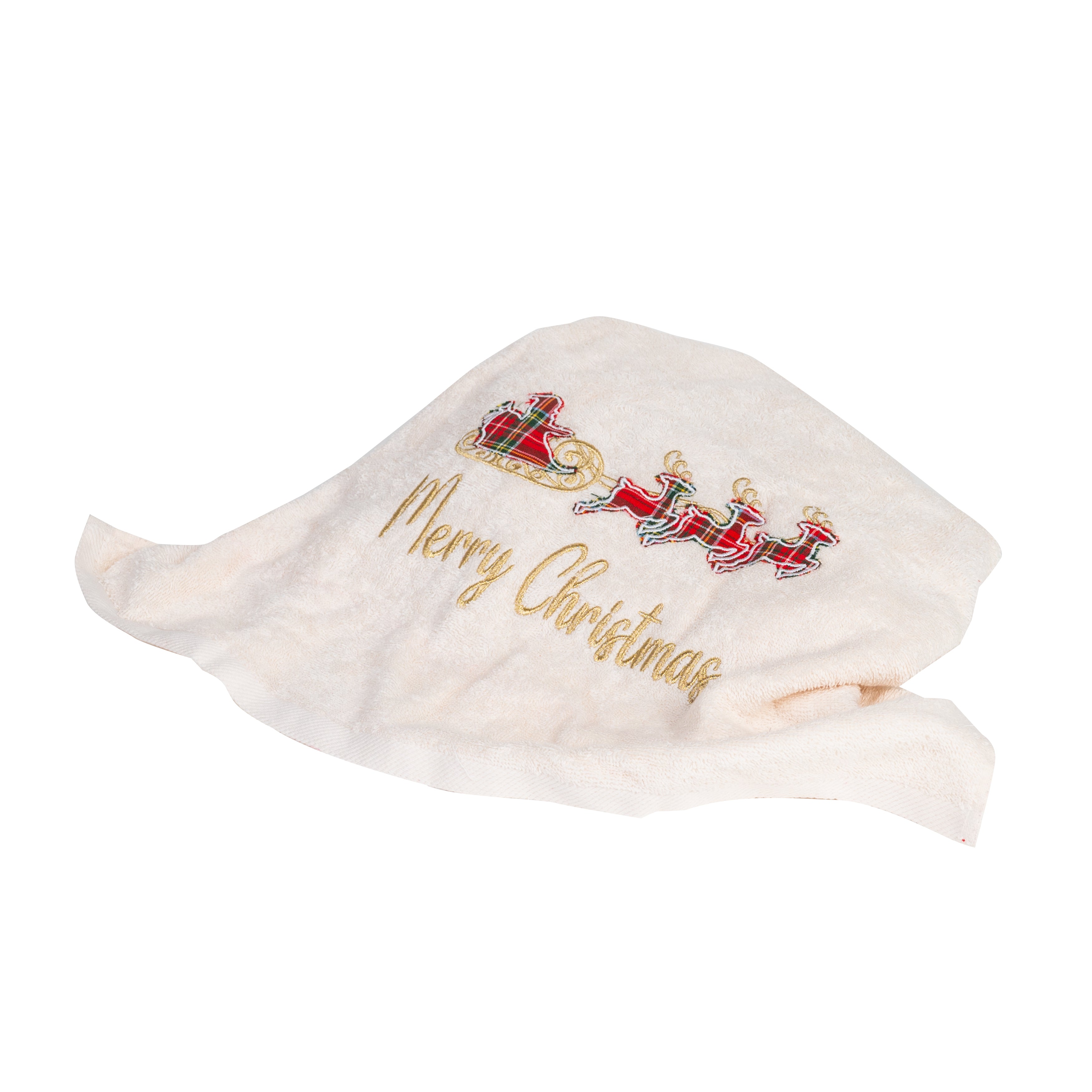 Handtuch Set 2-teilig „Merry Christmas" Weiß