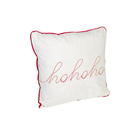 Weihnachts-Dekokissen „hohoho" (Weiß)