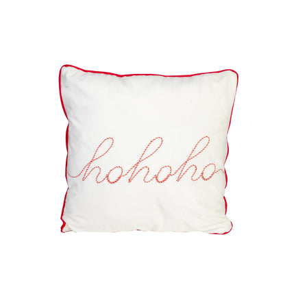 Weihnachts-Dekokissen „hohoho" (Weiß)