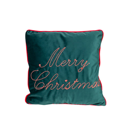 Weihnachts-Dekokissen „Merry Christmas" (Grün)