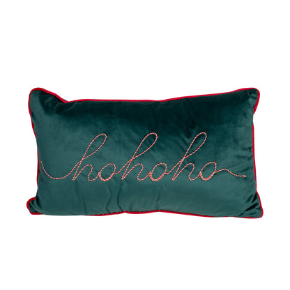 Weihnachts-Dekokissen „hohoho" (Grün)