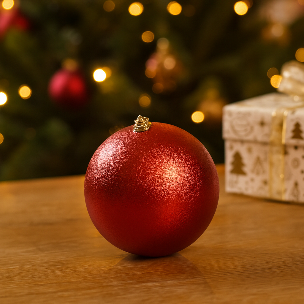 Christbaumkugeln Rot glitzernd xl 18cm