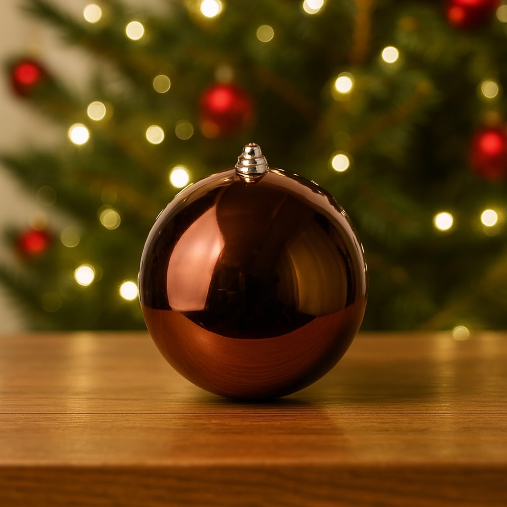 Christbaumkugeln Kupfer glänzend xl 18cm