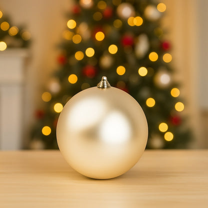 Christbaumkugeln Champagner matt xl 18cm