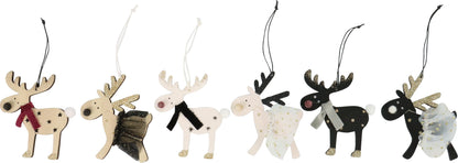 Festliche Rentier Anhänger – 6er Set