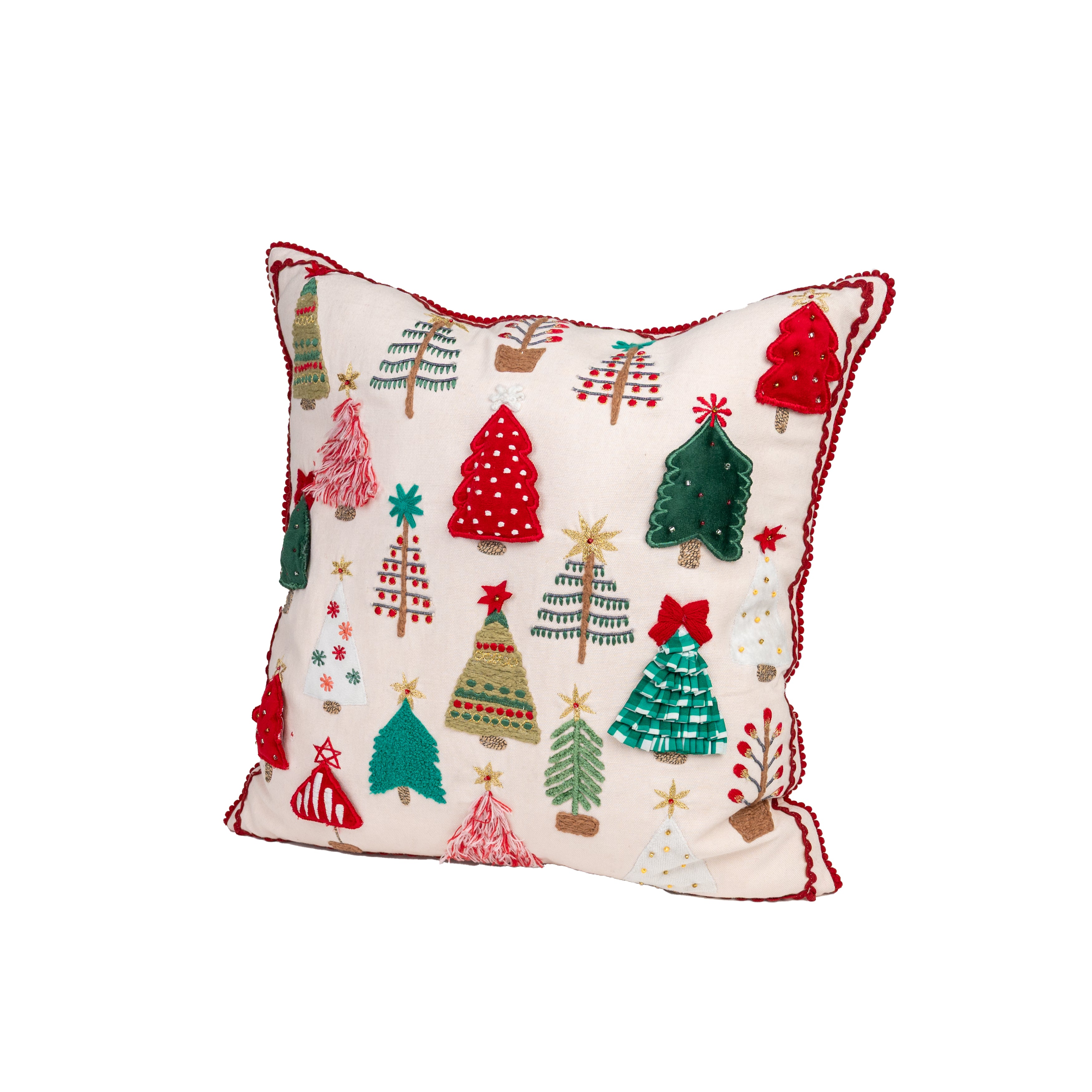 Weihnachts-Dekokissen "Tannenbaum" (Weiß)