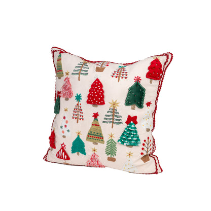 Weihnachts-Dekokissen "Tannenbaum" (Weiß)