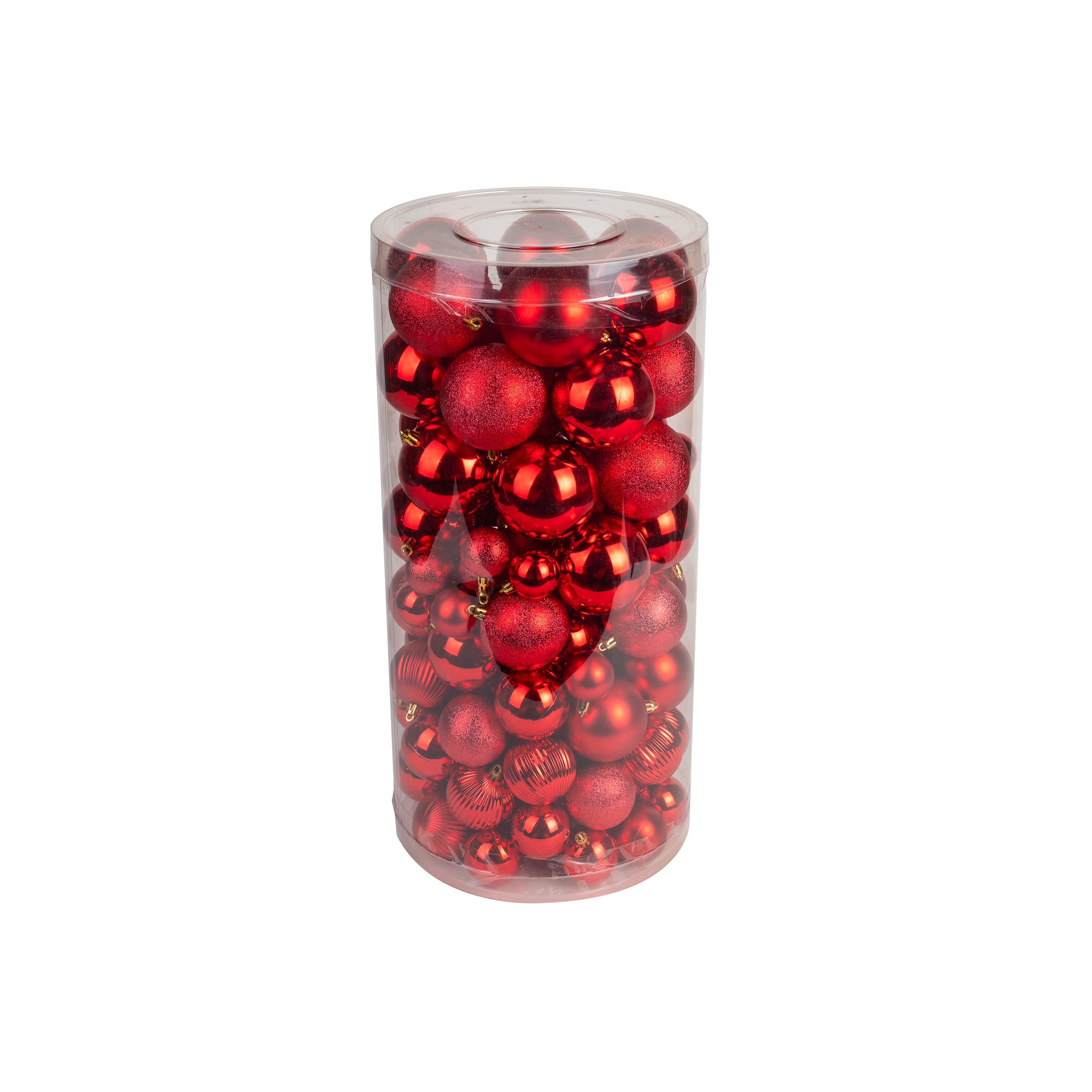 100-teiliges Christbaumkugel-Set - Rot