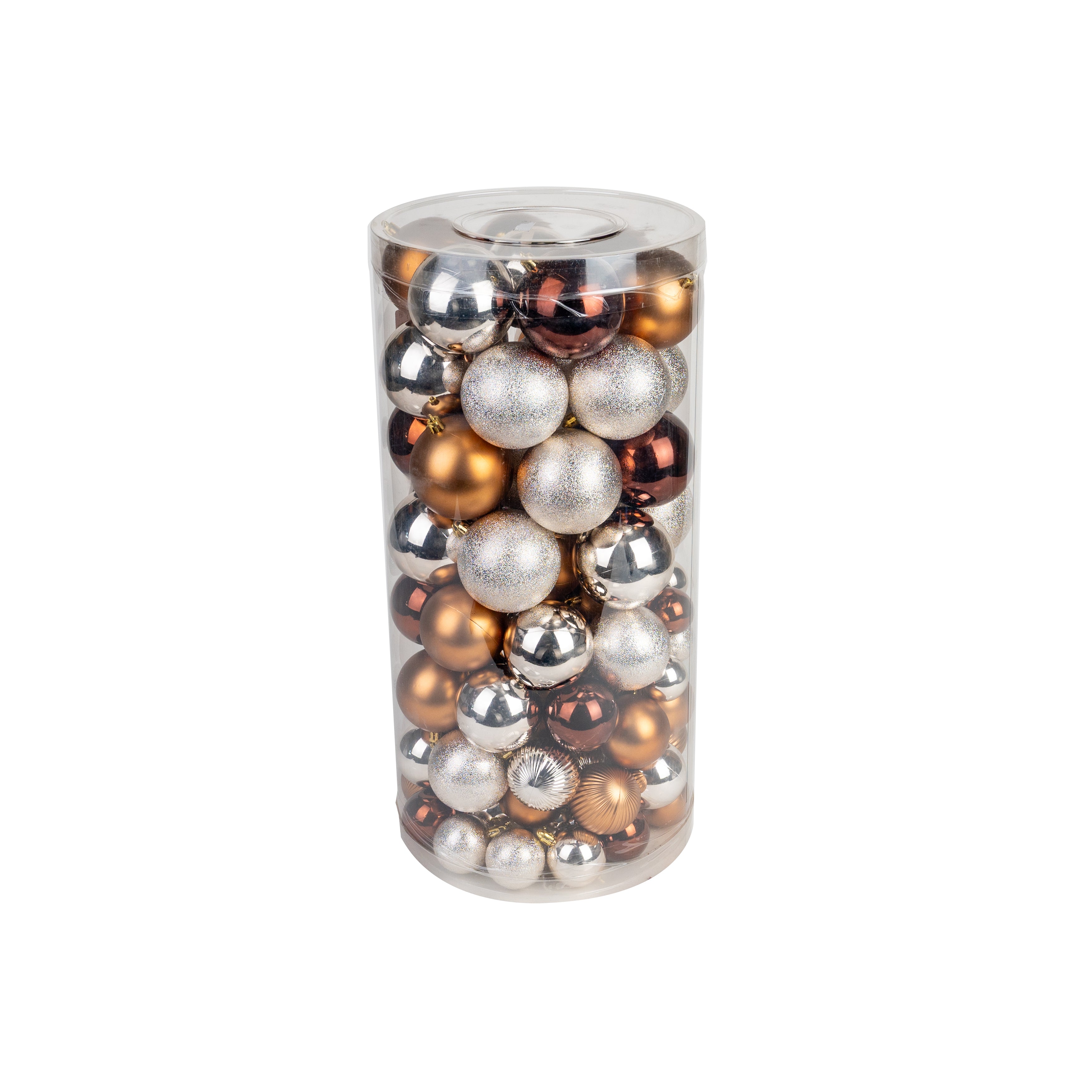 100-teiliges Christbaumkugel-Set - Metallic