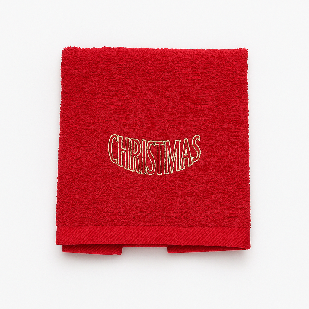 Handtuch Set 2-teilig „Merry Christmas" Rot