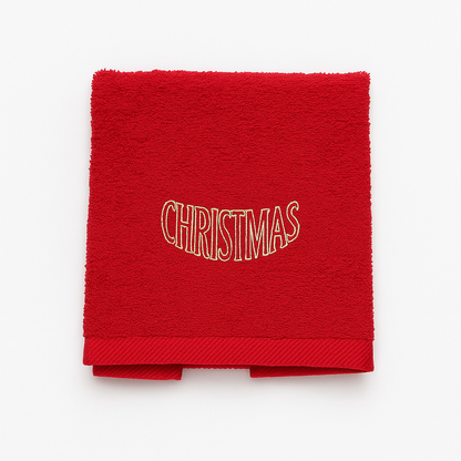 Handtuch Set 2-teilig „Merry Christmas" Rot